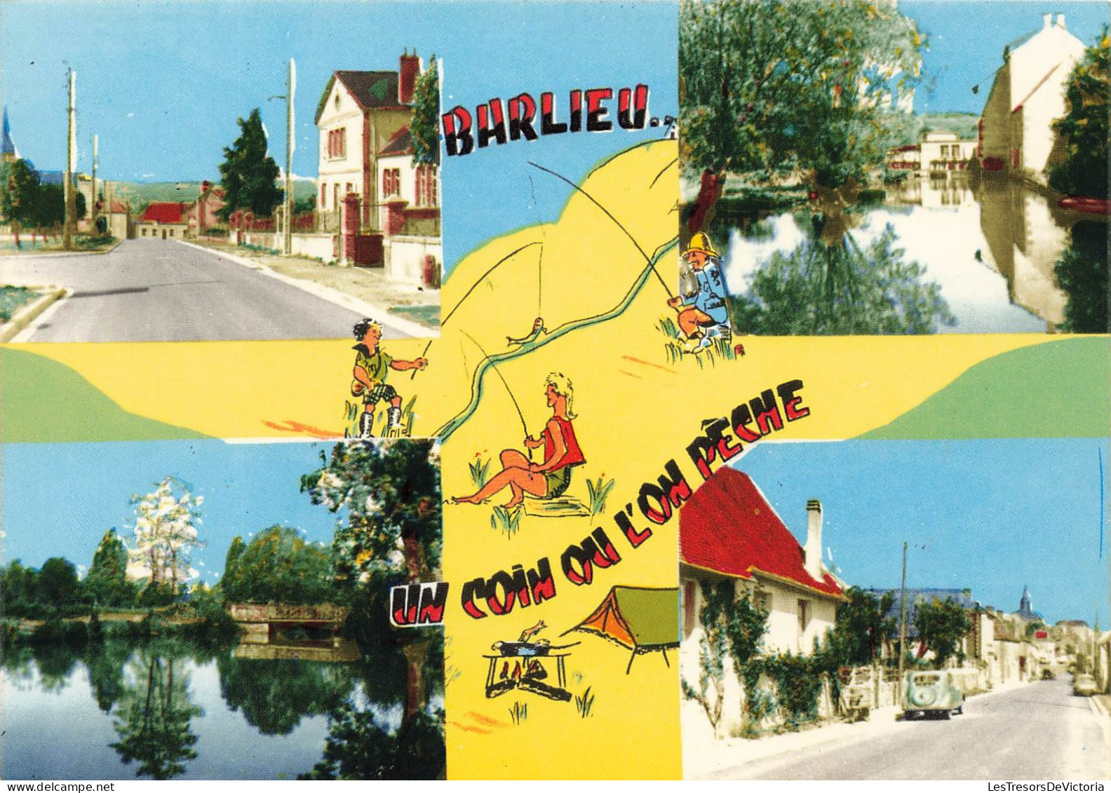 FRANCE - Barlieu - Un Coin Où L'on Pêche - Barlieu (cher) - Multivues De Différents Endroits à Barlieu - Carte Postale - Sancerre