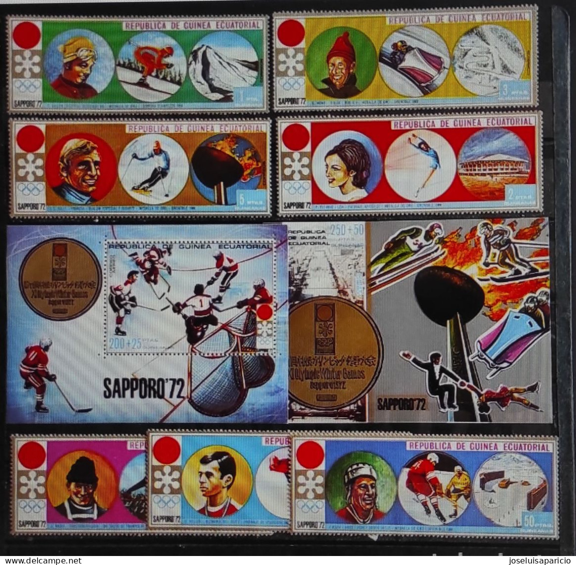 GUINEA ECUATORIA - OLIMPIADAS DE INVIERNO SAPPORO 1972 HOMENAJE A LOS VENCEDORES EN ANTERIORES OLIMPIADAS MNH. - Winter 1972: Sapporo