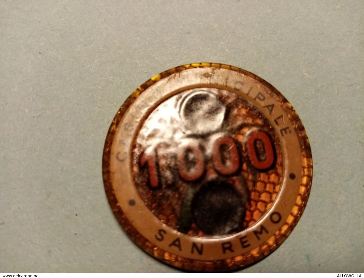 9854" FICHES-CHIPS-CASINO MUNICIPALE-SANREMO DA LIRE 1.000 " - Casino