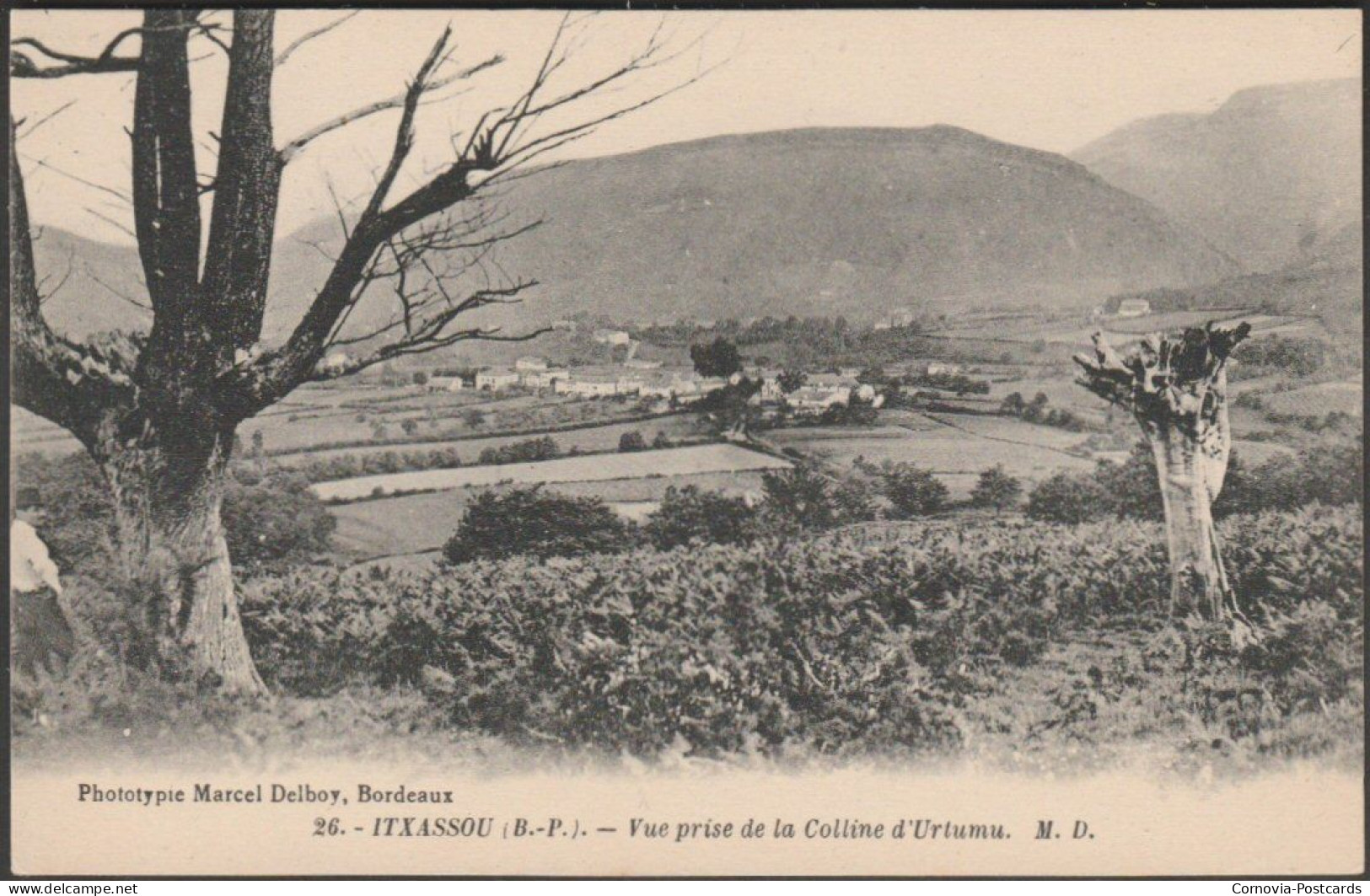 Vue Prise De La Colline D'Urtumu, Itxassou, C.1910s - Delboy CPA MD26 - Itxassou