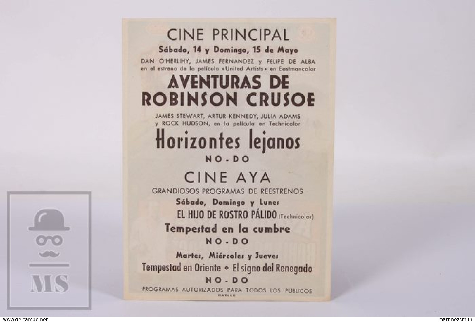 Original 1954 Robinson Crusoe / Movie Advt Brochure - Luis Bunuel - Dan O'Herlihy, Jaime Fernández, Felipe De Alba - Publicidad