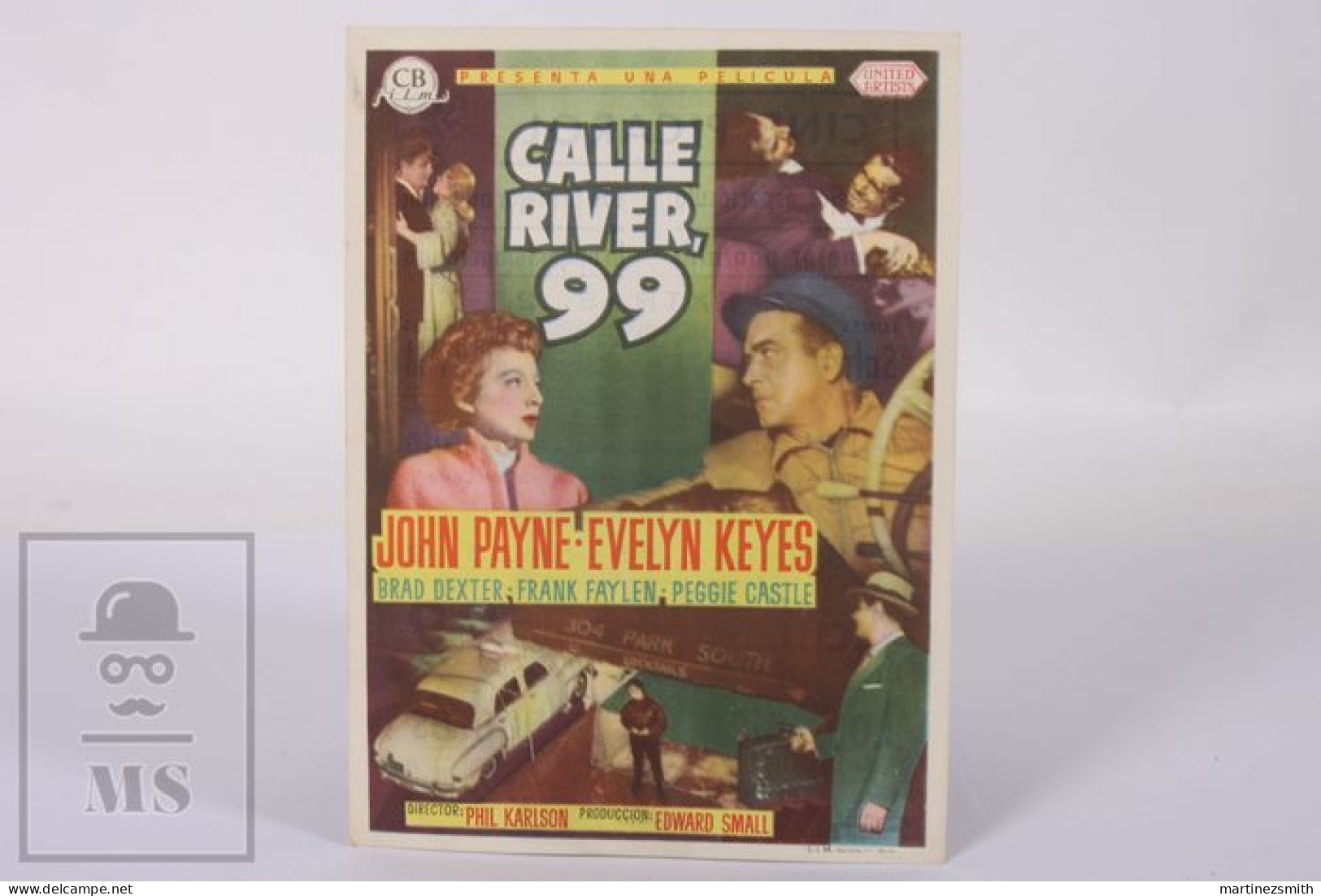 Original 1953 99 River Street / Movie Advt Brochure - John Payne, Evelyn Keyes, Brad Dexter - 15 X 11 Cm - Publicidad