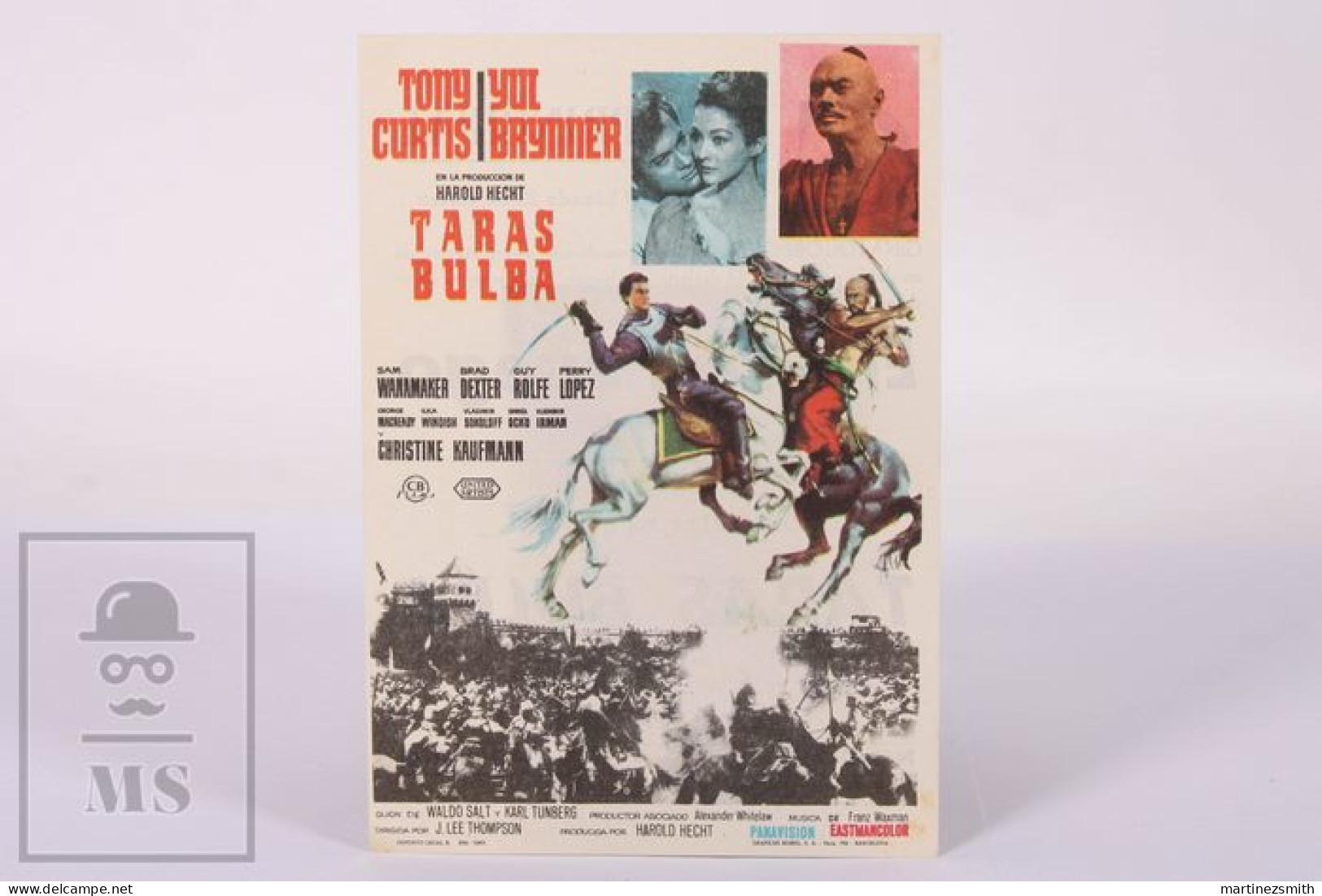 Original 1960 Taras Bulba / Movie Advt Brochure - Tony Curtis, Yul Brynner, Christine Kaufmann - 14 X 10 Cm - Publicité Cinématographique