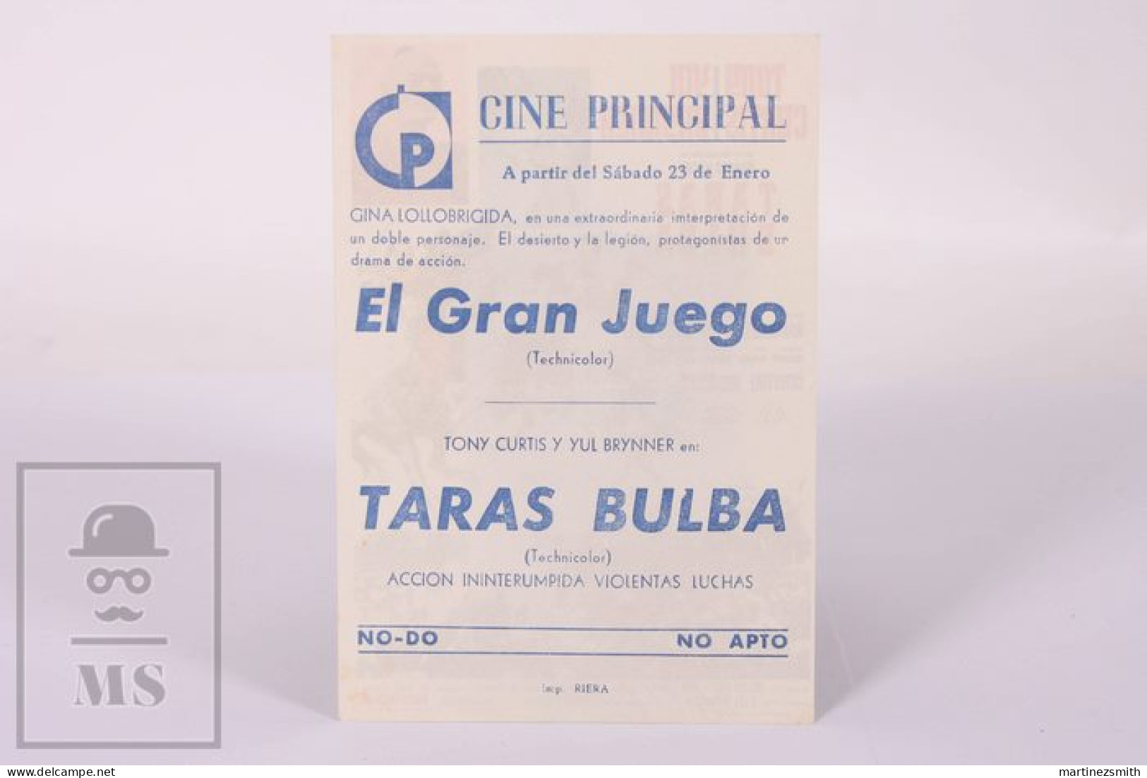 Original 1960 Taras Bulba / Movie Advt Brochure - Tony Curtis, Yul Brynner, Christine Kaufmann - 14 X 10 Cm - Cinema Advertisement