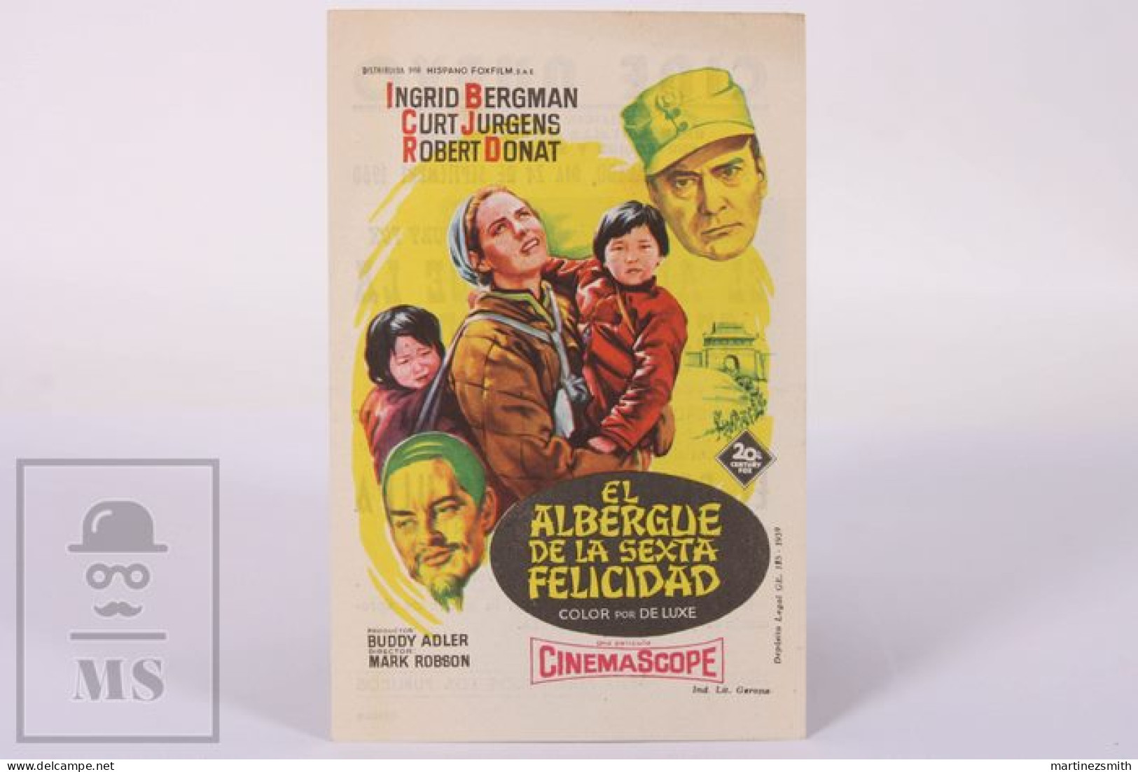 Original 1960 The Inn Of The Sixth Happiness / Movie Advt Brochure - Ingrid Bergman, Curd Jürgens - 13,5 X 9 Cm - Pubblicitari