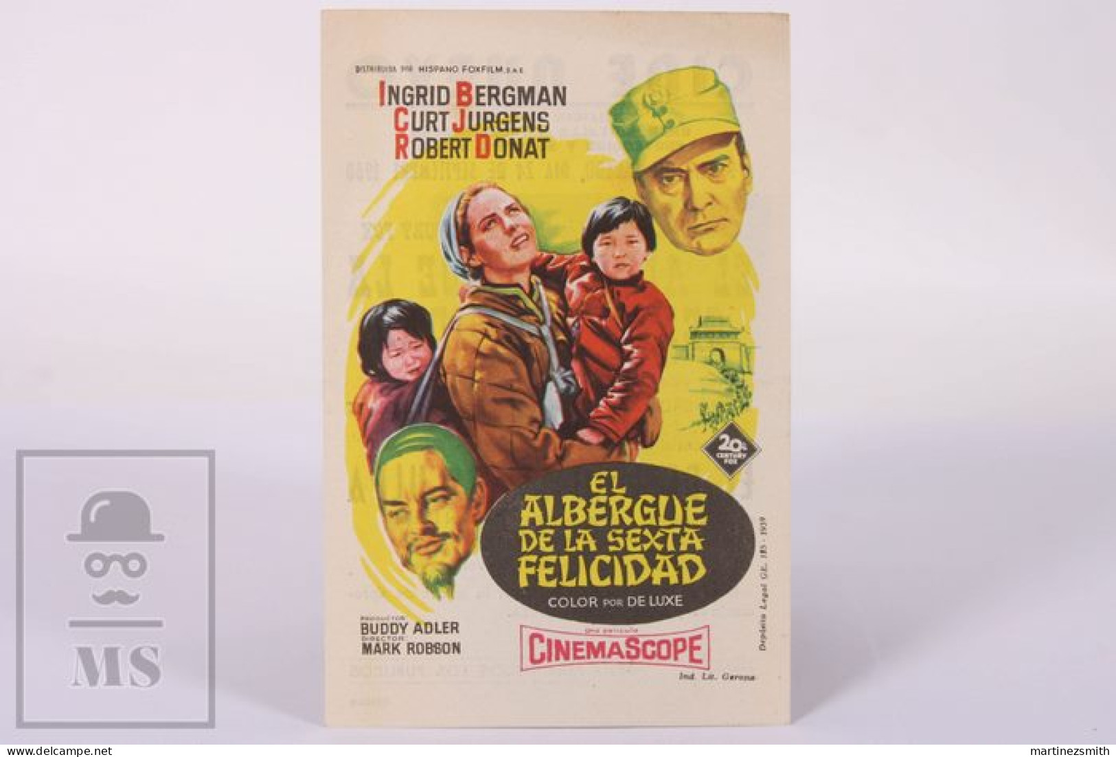 Original 1960 The Inn Of The Sixth Happiness / Movie Advt Brochure - Ingrid Bergman, Curd Jürgens - 13,5 X 9 Cm - Publicidad