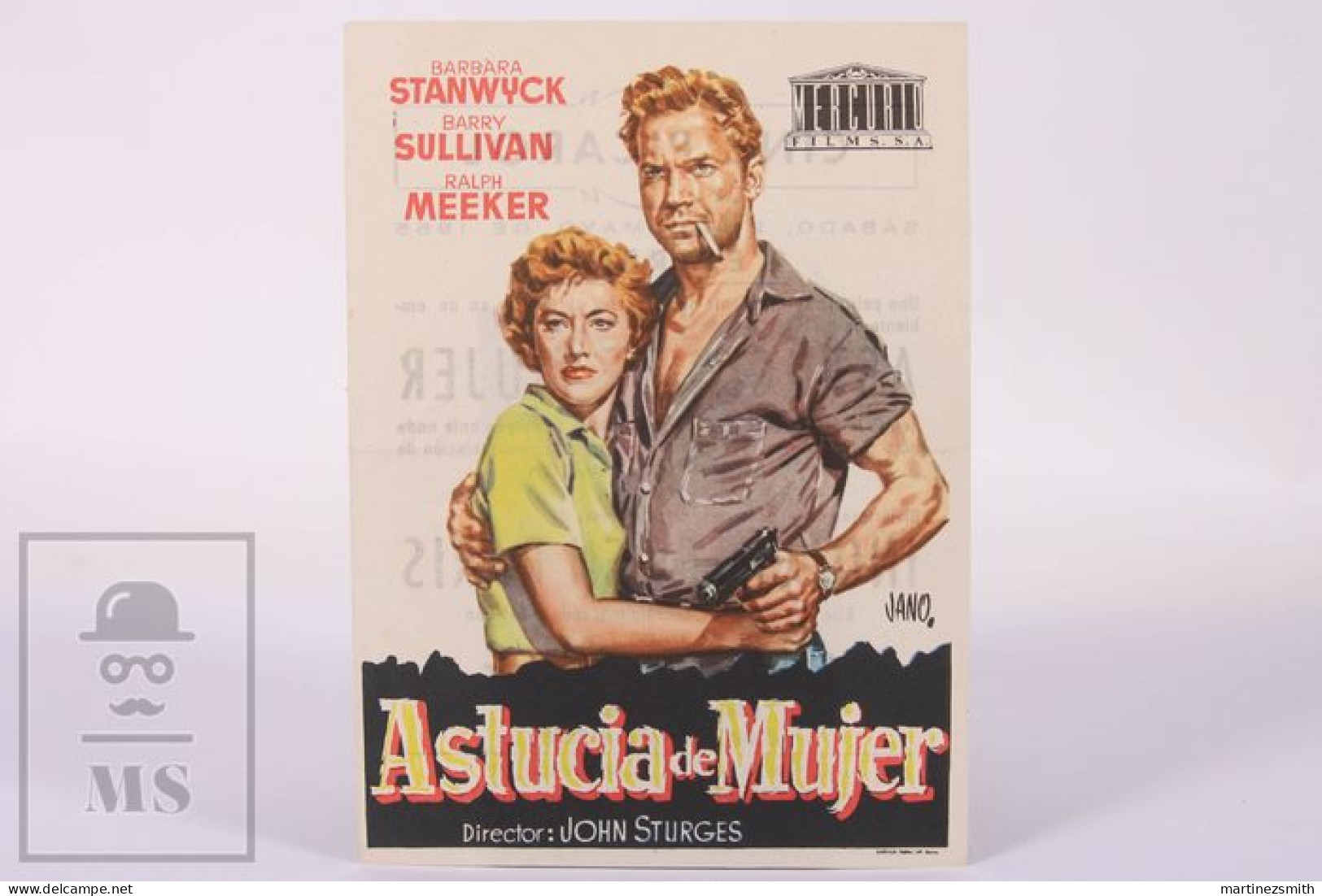 Original 1955 Jeopardy / Movie Advt Brochure - Barbara Stanwyck, Barry Sullivan, Ralph Meeker - 15 X 11 Cm - Pubblicitari