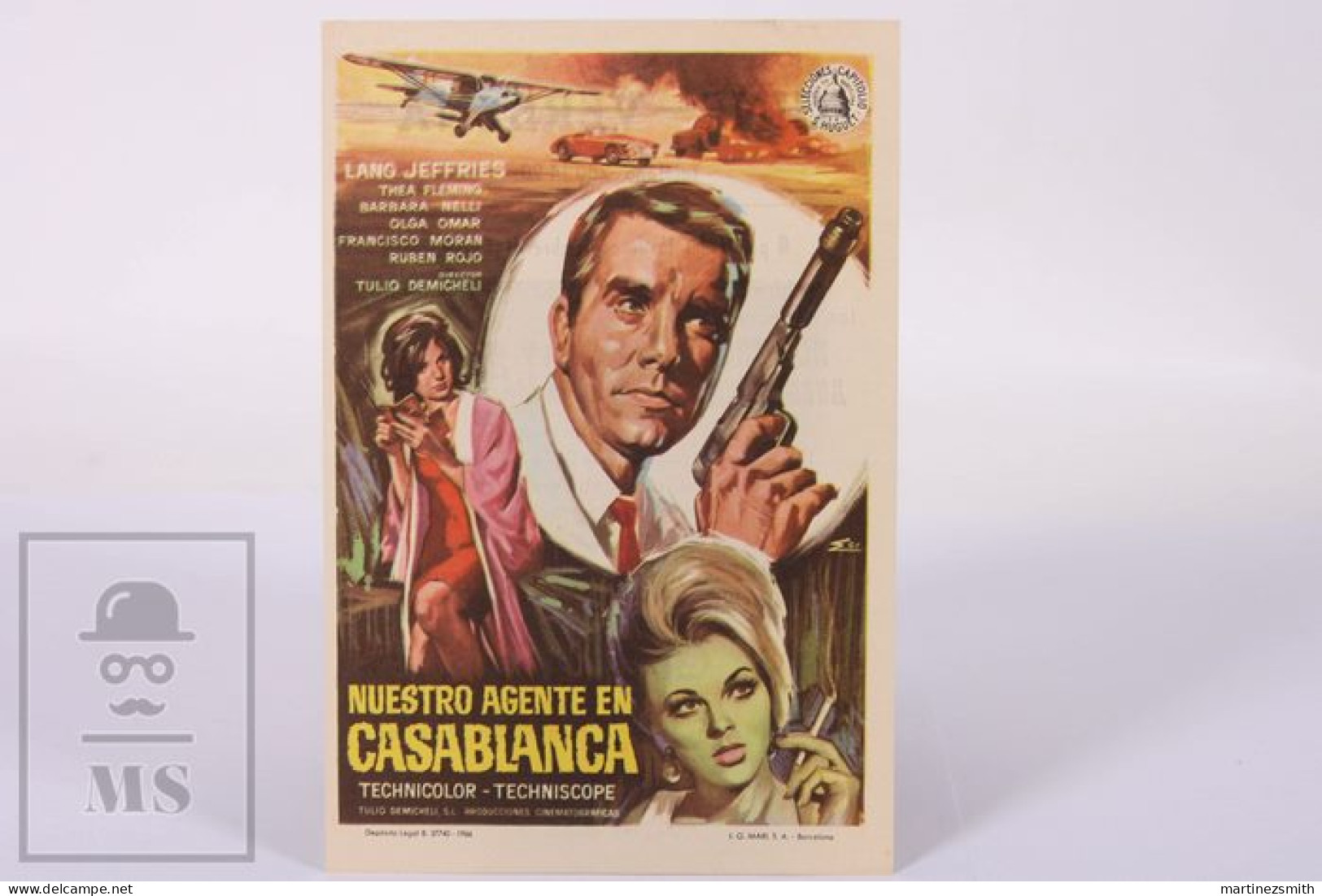 Original 1969 Il Nostro Agente A Casablanca / Movie Advt Brochure - Tulio Demicheli - Lang Jeffries - 14,5 X 9,5 Cm - Publicité Cinématographique