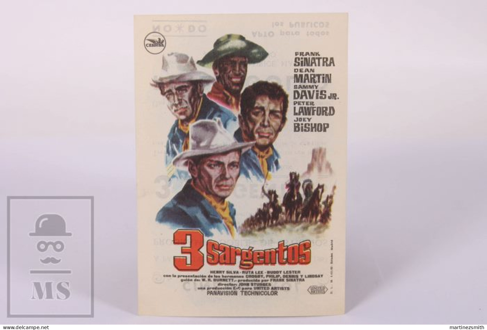 Original 1963 Sergeants 3 / Movie Advt Brochure - Frank Sinatra, Dean Martin, Sammy Davis Jr. - 12,5 X 8,5 Cm - Cinema Advertisement