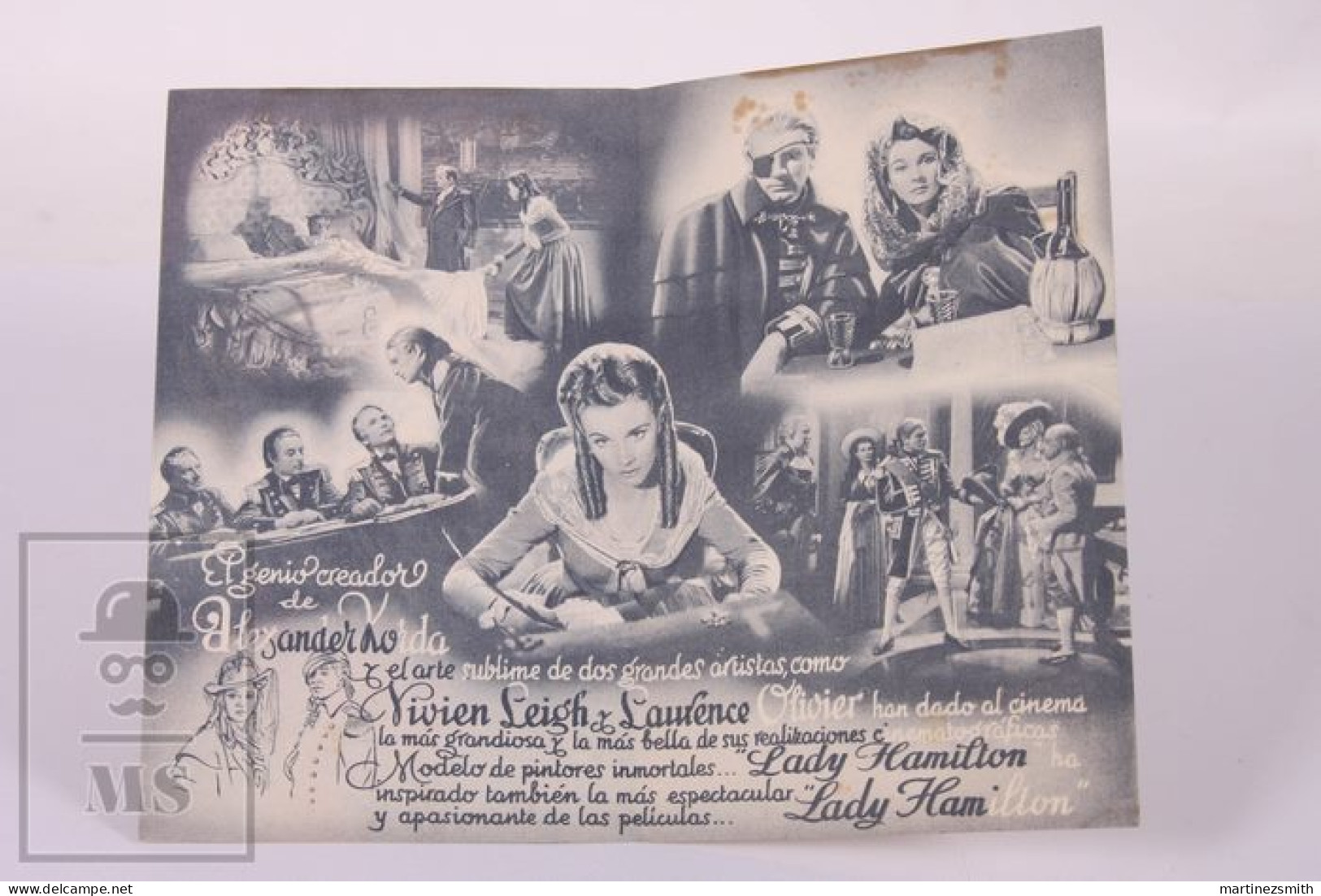 Original 1940's That Hamilton Woman / Movie Advt Brochure - Vivien LeighLaurence Olivier  - Folded 15 X 9,5 Cm - Publicité Cinématographique