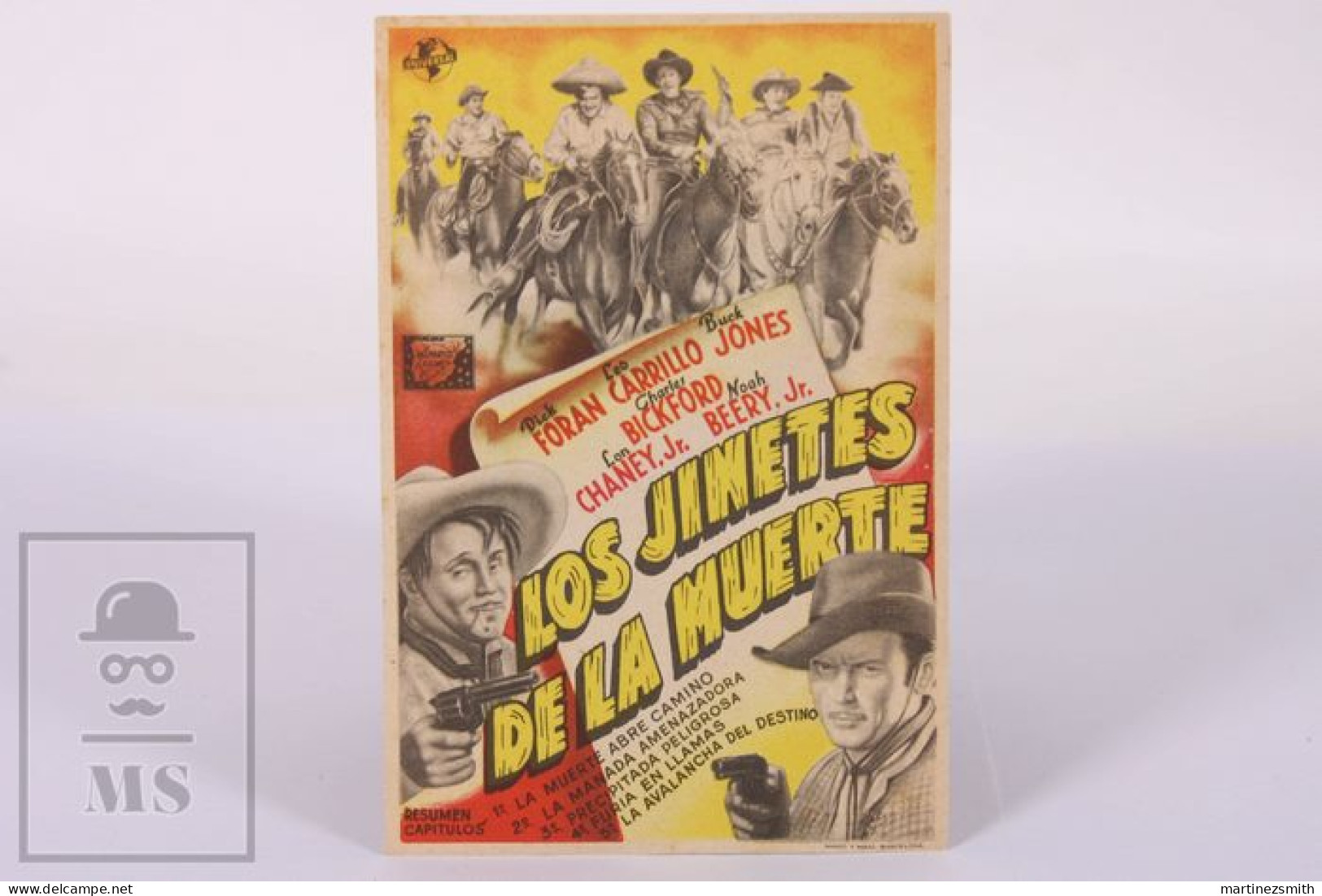 Original 1940's Riders Of Death Valley / Movie Advt Brochure - Dick Foran, Leo Carrillo, Buck Jones  - 13 X 9 Cm - Publicité Cinématographique