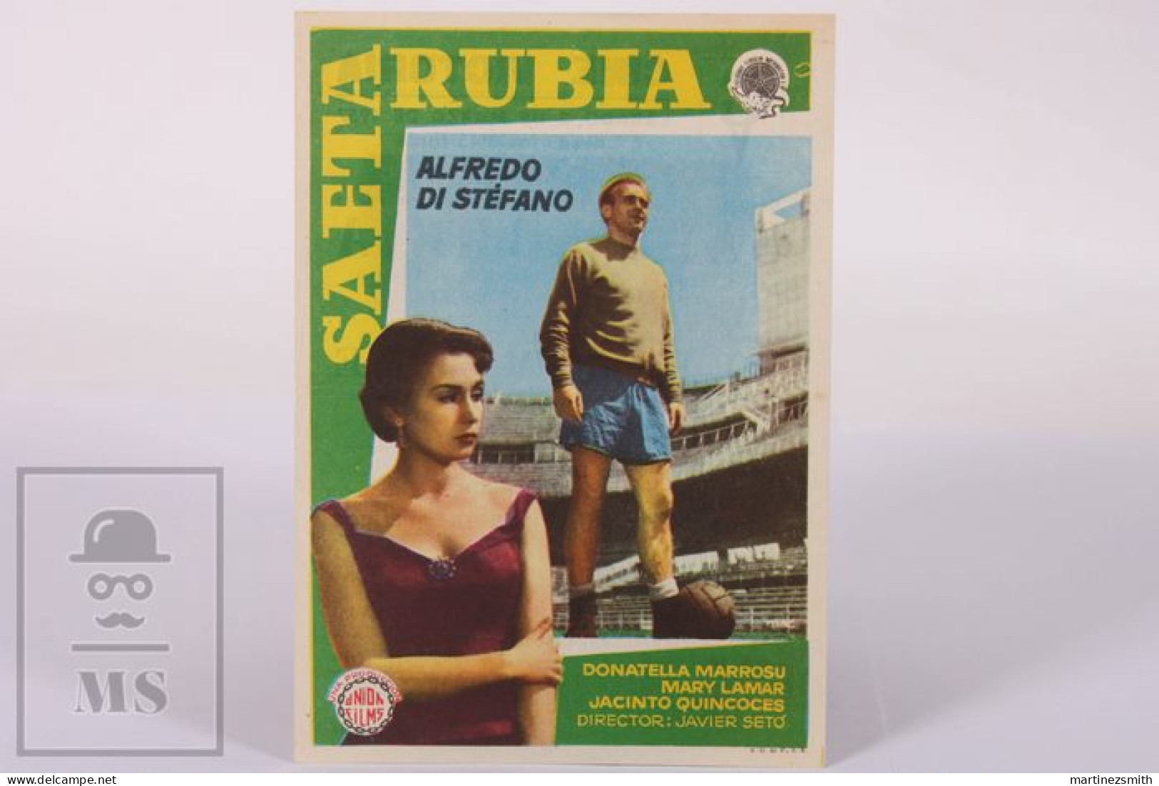 Original 1957 Saeta Rubia / Movie Advt Brochure - Alfredo Di Stéfano, Donatella Marrosu  - 12,5 X 8,8 Cm - Cinema Advertisement