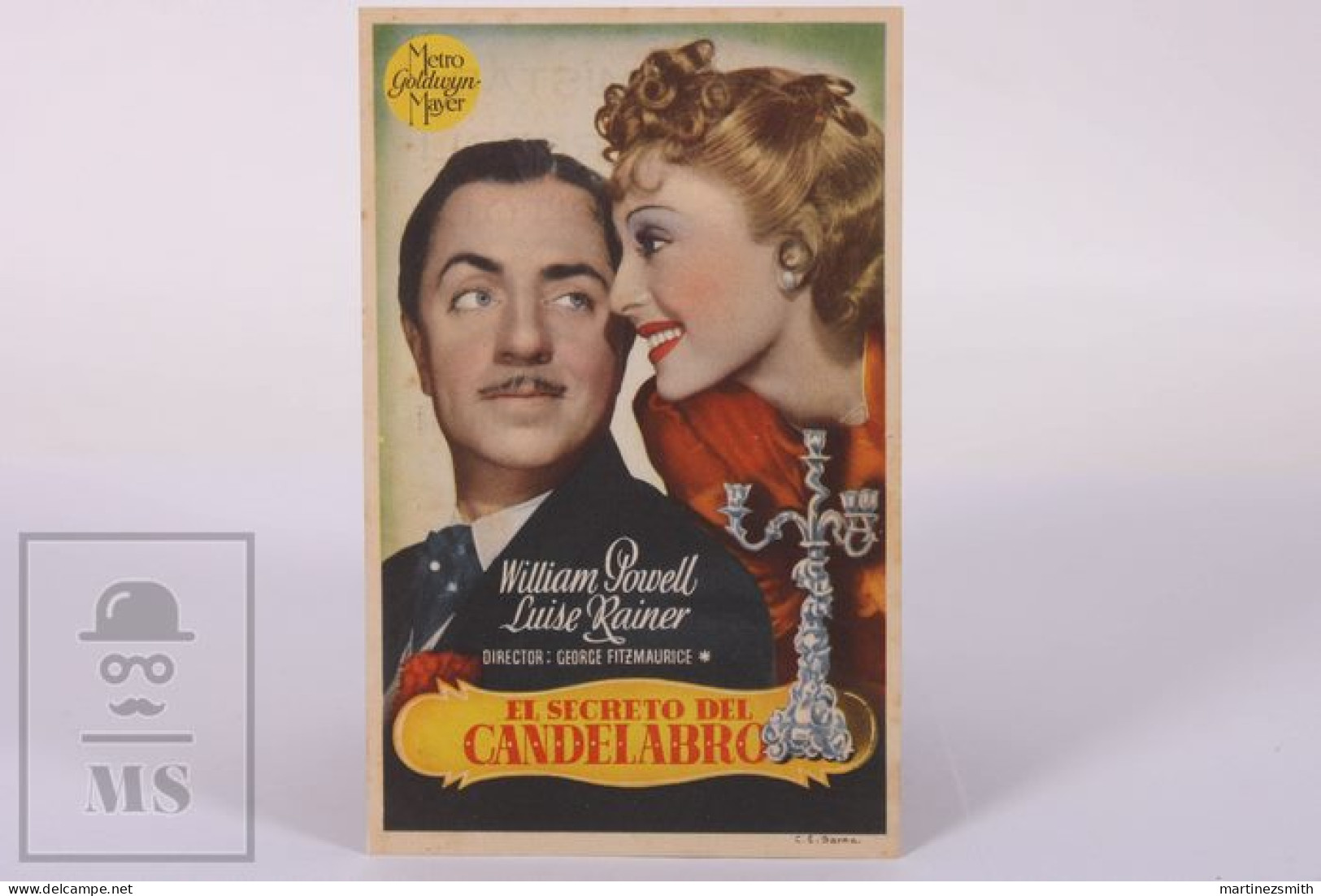 Original 1944 The Emperor's Candlesticks / Movie Advt Brochure - William Powell, Luise Rainer - 13,5 X 8,5 Cm - Bioscoopreclame