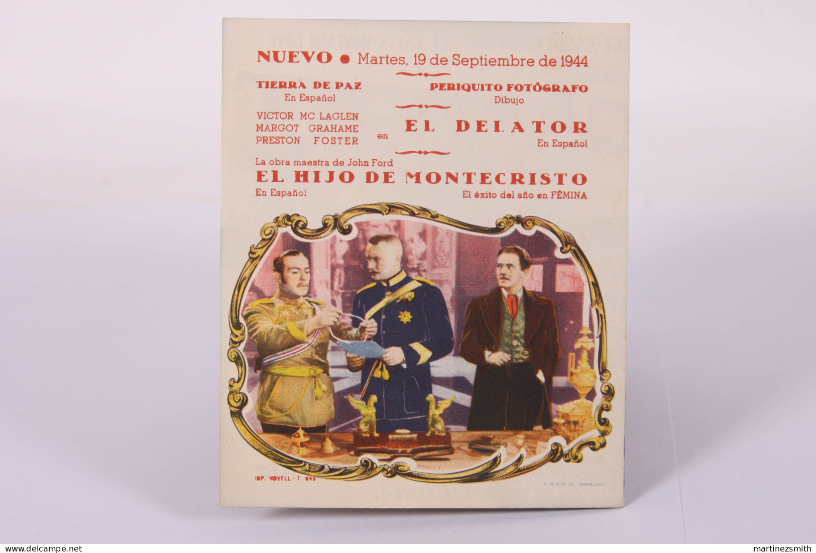 Original 1944 The Son Of Montecristo /Movie Advt Brochure - Louis Hayward, Joan Bennett, George Sanders Folded 12 X 1 Cm - Pubblicitari