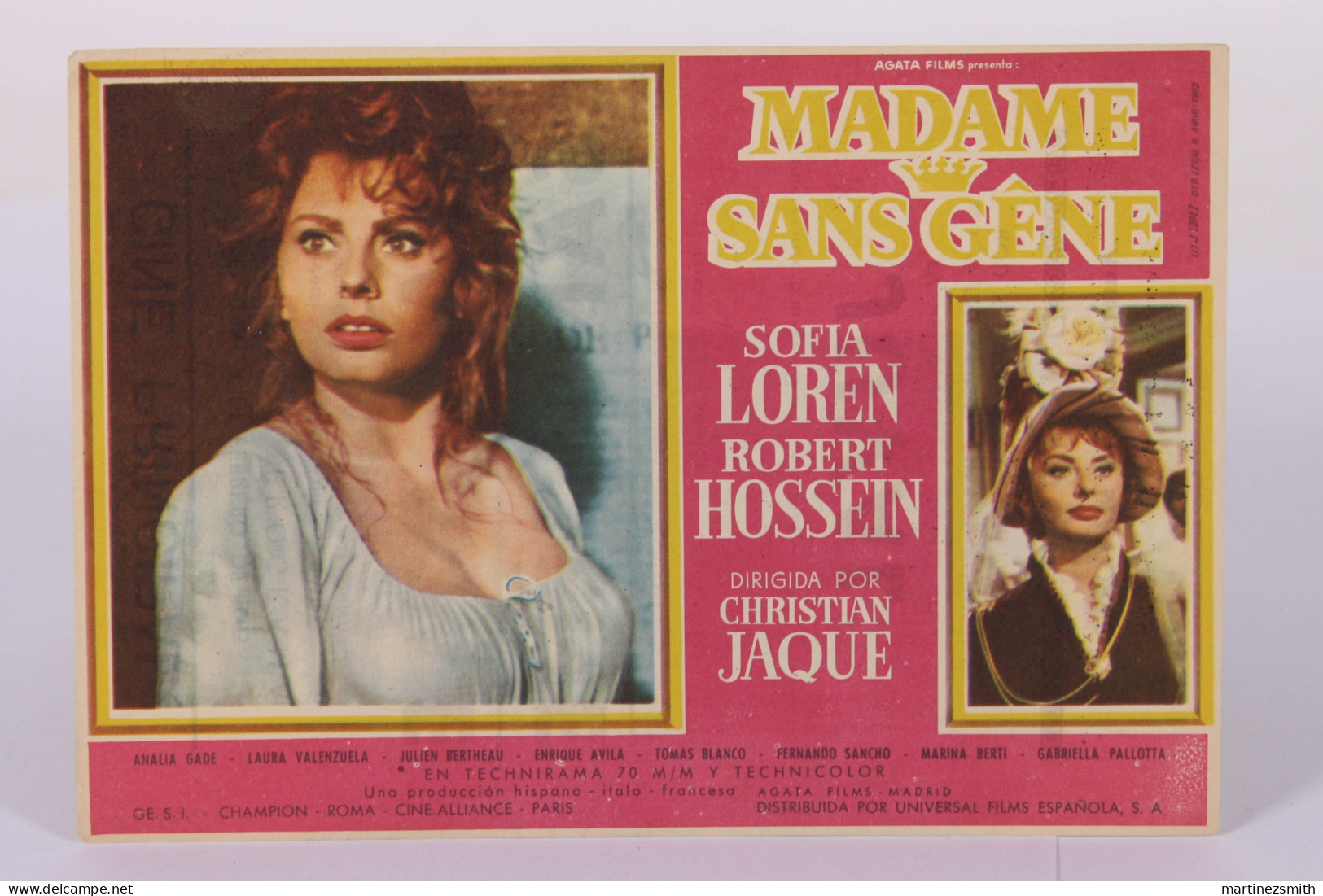 Original 1960's Madame Sans Gêne / Movie Advt Brochure - Christian-Jaque, Sofia Loren, R. Hossein -10,5 X 15 Cm - Bioscoopreclame