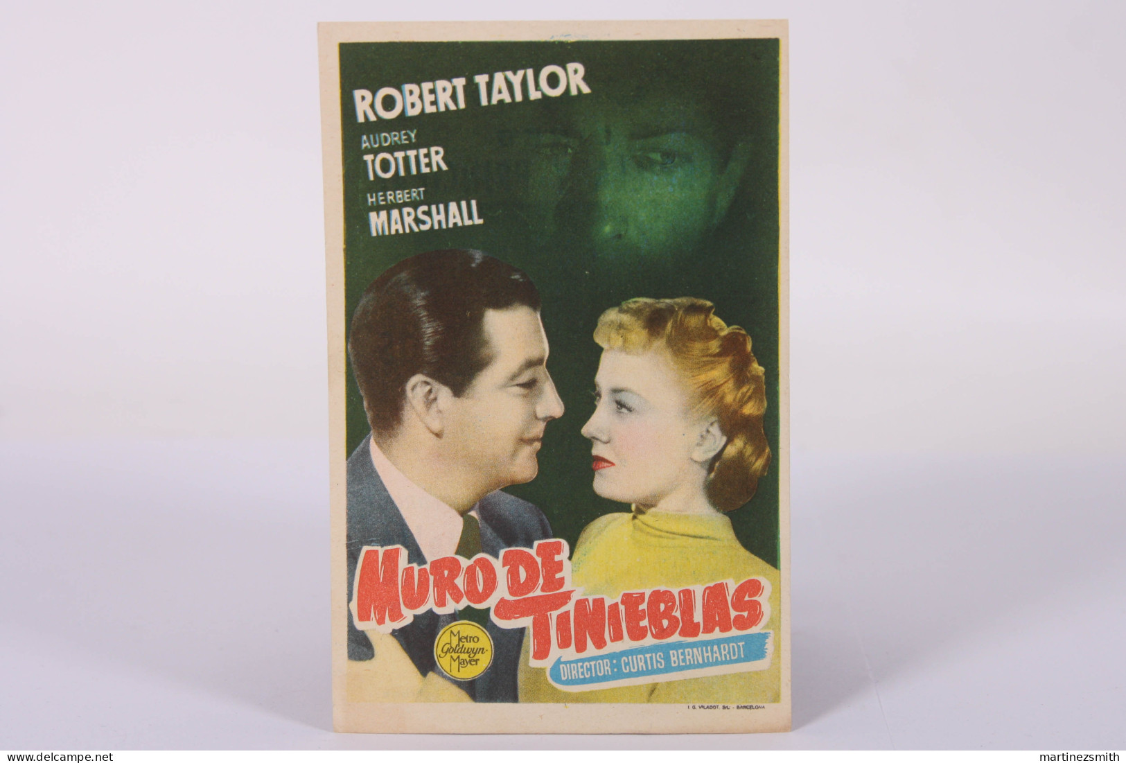 Original 1949 High Wall / Movie Advt Brochure - Robert Taylor, Audrey Totter, Herbert Marshall -13,5 X 8,5 Cm - Publicité Cinématographique