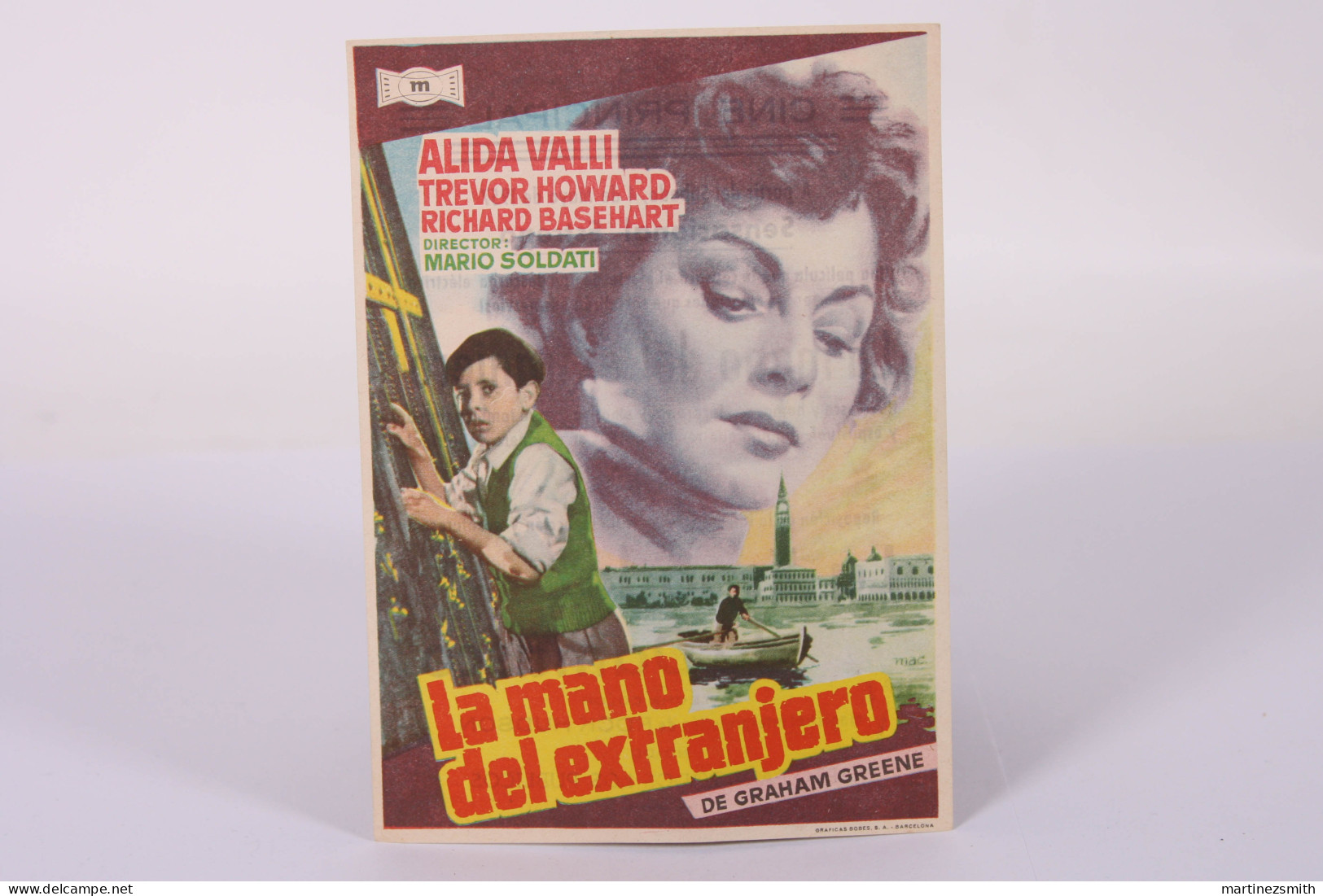 Original 1950's La Mano Dello Straniero / Movie Advt Brochure - Mario Soldati, Alida Valli, Revor Howard -15 X 11 Cm - Cinema Advertisement