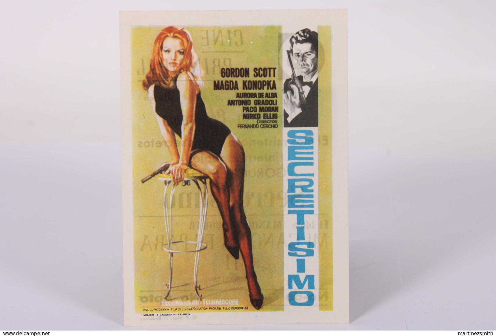 Original 1960's Segretissimo / Movie Advt Brochure - Frenando Cerchio,  Grodon Scott, Magda Konopka -13,5 X 9,8 Cm - Publicité Cinématographique