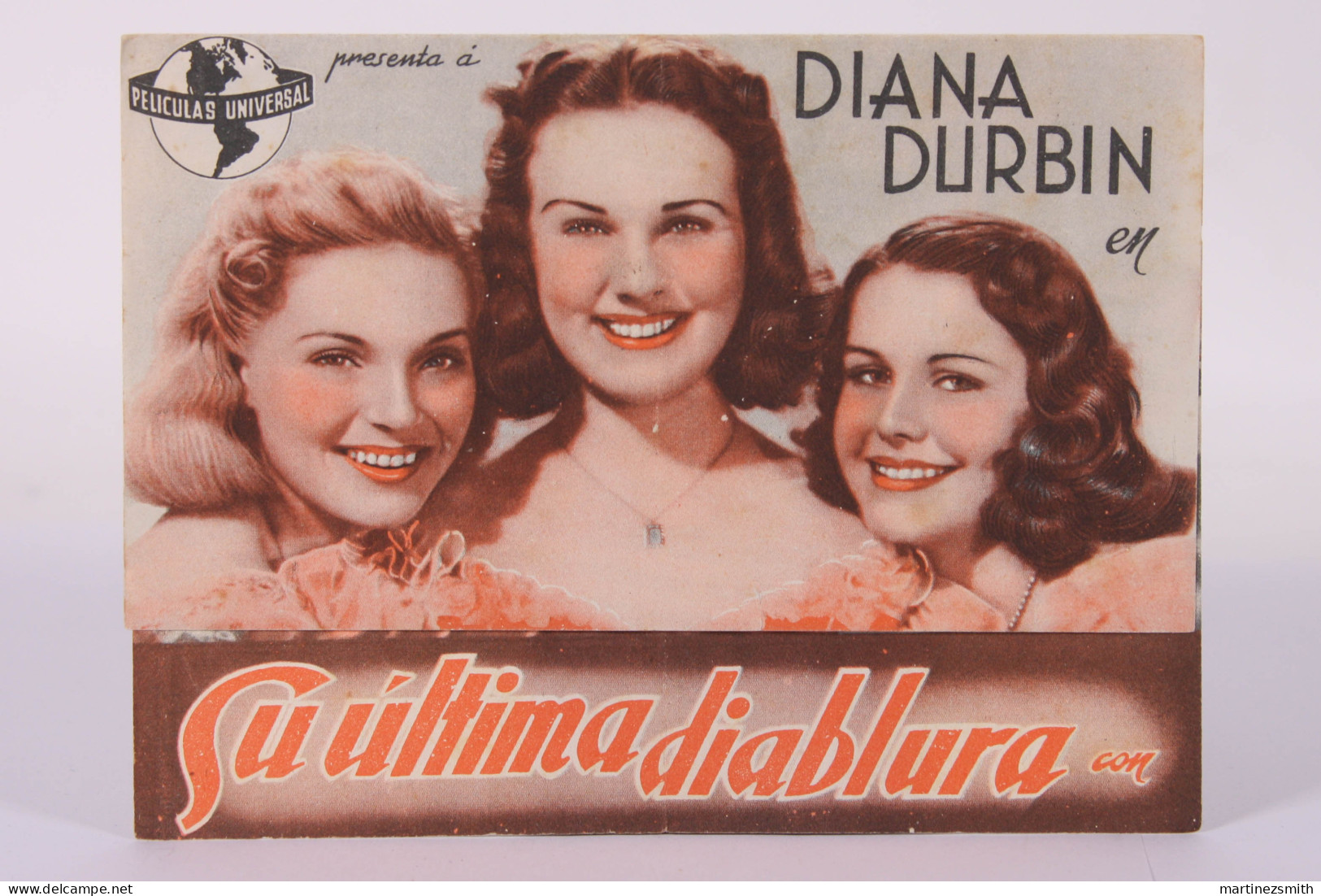 Original 1940's Three Smart Girls Grow Up / Movie Advt Brochure - Diana Durbin, Charles Winninger - Folded 12 X 16 Cm - Pubblicitari
