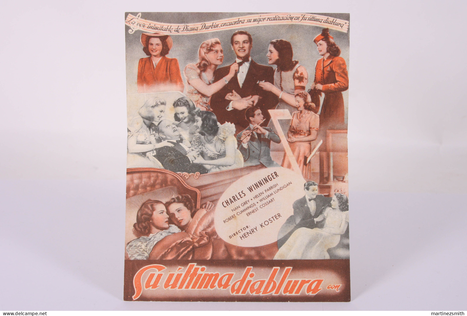 Original 1940's Three Smart Girls Grow Up / Movie Advt Brochure - Diana Durbin, Charles Winninger - Folded 12 X 16 Cm - Publicidad