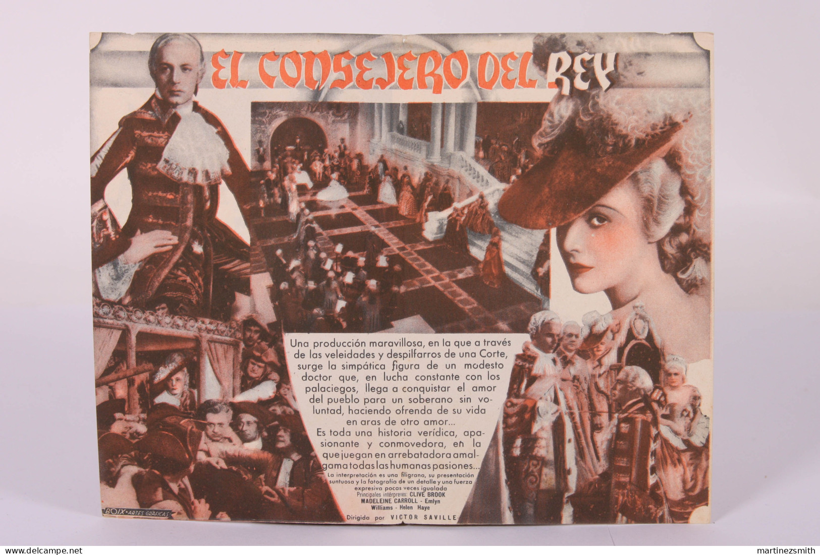 Original 1930's The Dictator / Movie Advt Brochure - Clive Brook, Madeleine Carroll, Emlyn Williams Folded 9,55 X 15 Cm - Publicidad