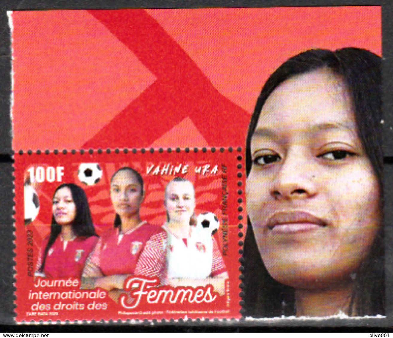 Polynésie Française - 2023 - Journée Du Football Féminin - Coin De Feuille - Tp Neuf MNH ** - New - - Ungebraucht