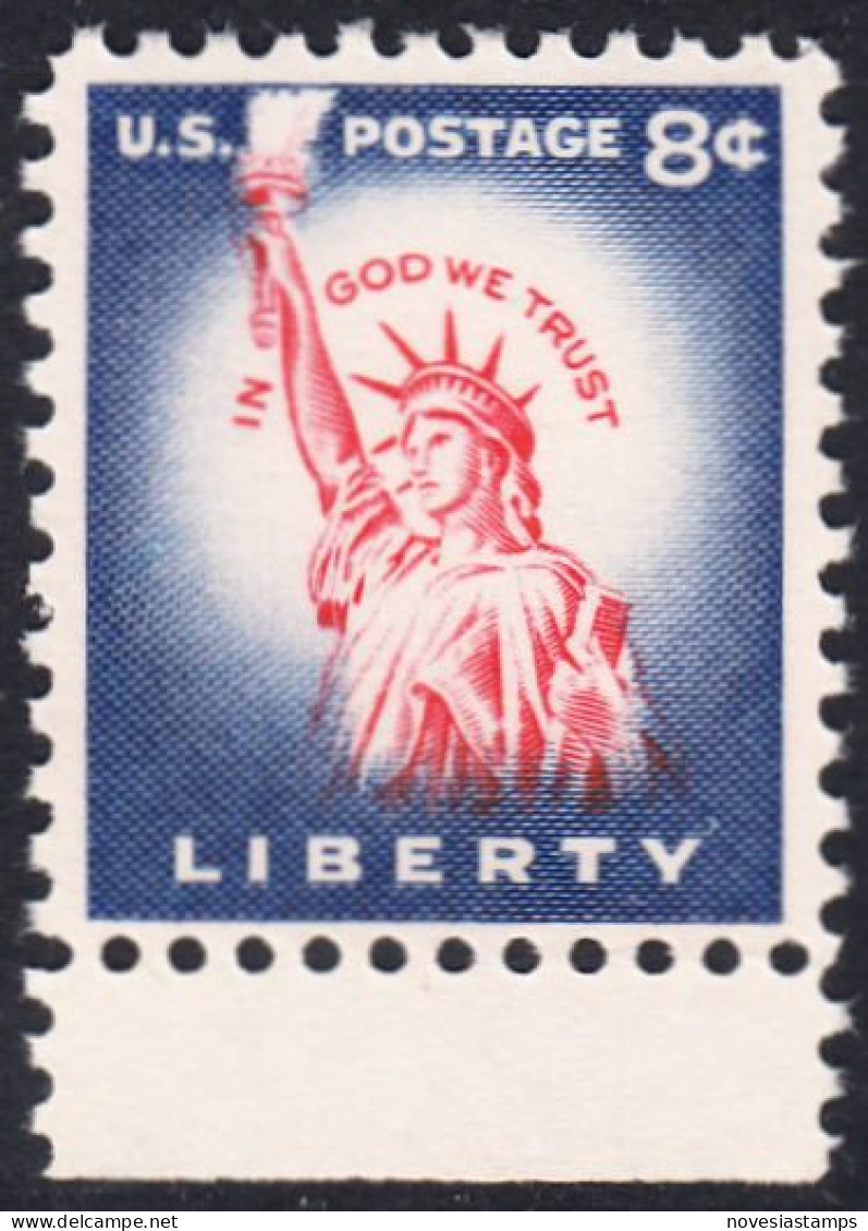 !a! USA Sc# 1042 MNH SINGLE W/ Bottom Margin (a2) - Liberty Issue: Statue Of Liberty - Ungebraucht