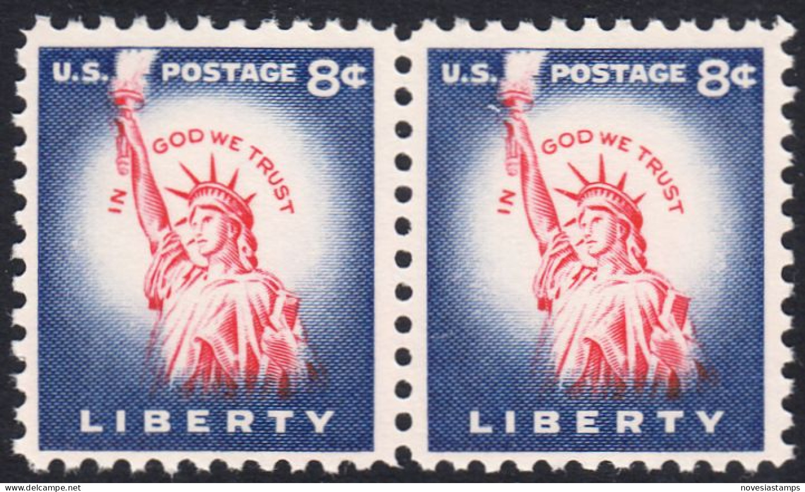 !a! USA Sc# 1042 MNH Horiz.PAIR - Liberty Issue: Statue Of Liberty - Nuovi