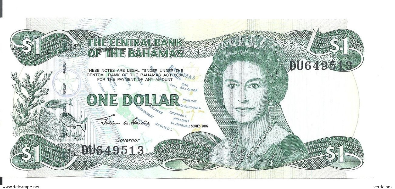 BAHAMAS 1 DOLLAR 2002 AUNC P 70 - Bahama's