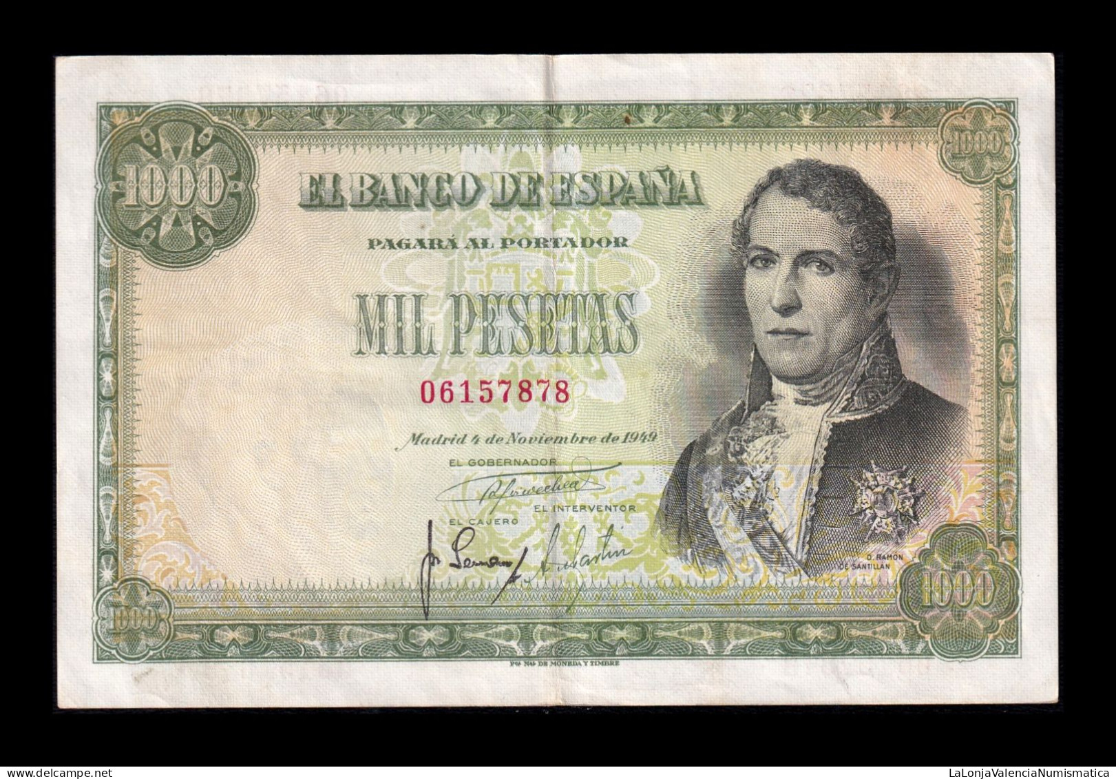 España Spain 1000 Pesetas Ramón De Santillán 1949 Pick 138 Mbc/Ebc Vf/Xf - 1000 Pesetas