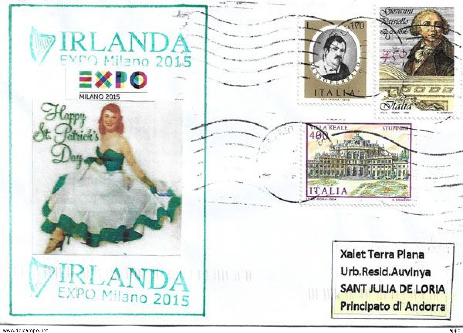 IRLANDE EXPO MILANO 2015., Belle Lettre Du Pavillon Irlandais à L'Expo Universelle  De Milan,adressée à Andorra - Sonstige & Ohne Zuordnung