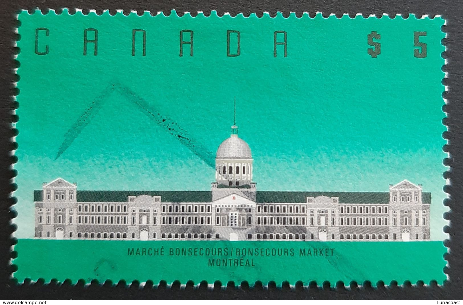 Canada 1990  USED  Sc1183,   5$ Architecture, Bonsecours Market - Gebraucht