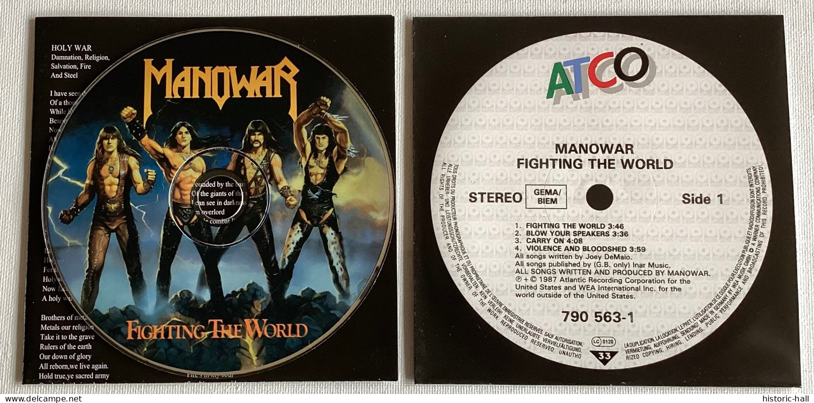 MANOWAR - Fighting The World - CD MINI LP - 1987/05 -  Russian Press - Hard Rock & Metal