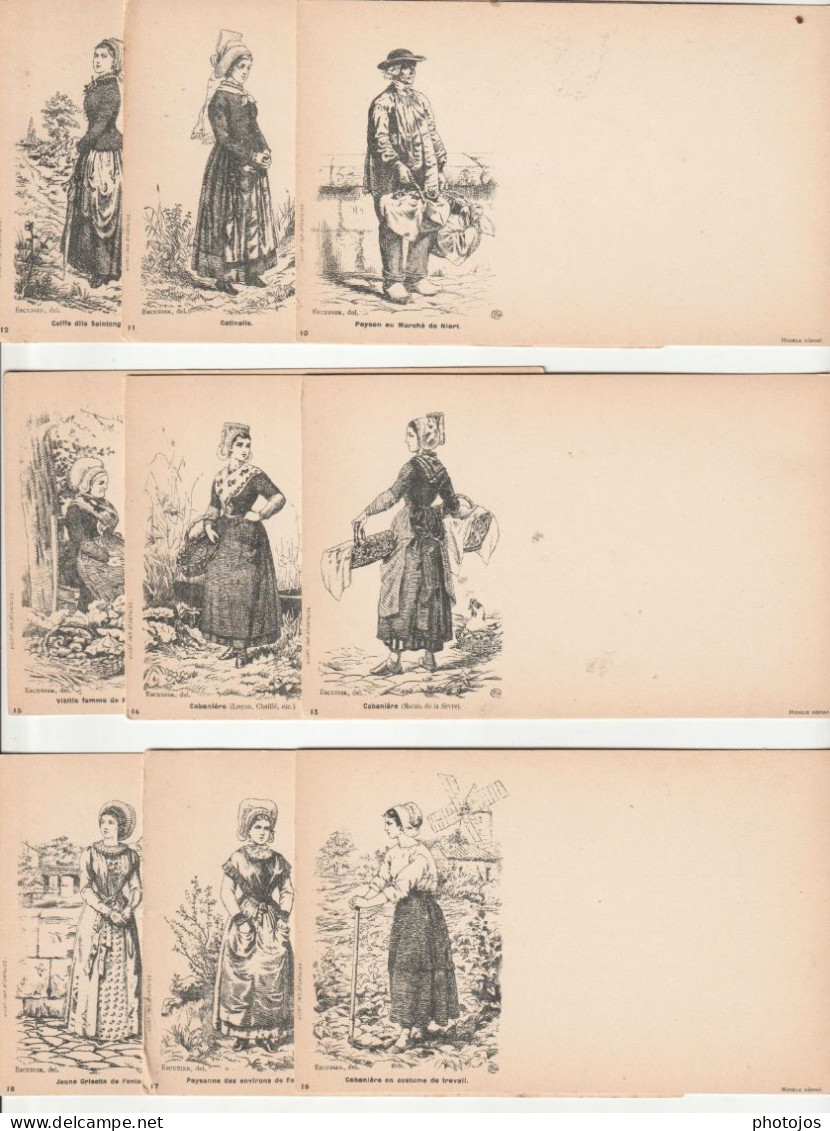 CPA Précurseurs RARE Série Complète De 30 Cartes Ill Escudier Costumes Et Scènes Deux Sèvres (79) Vendée (85) - Colecciones Y Lotes