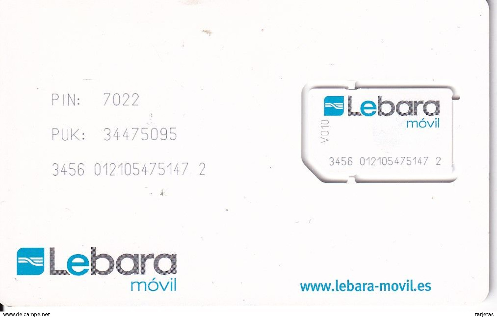 TARJETA DE ESPAÑA DE GSM-SIM  DE LEBARA MOVIL  (NUEVA-MINT) - Altri & Non Classificati