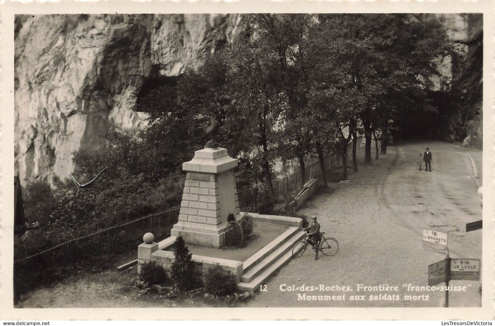 FRANCE - Col Des Roches - Frontière "franco Suisse" - Monument Aux Soldats Morts - Carte Postale Ancienne - Autres & Non Classés