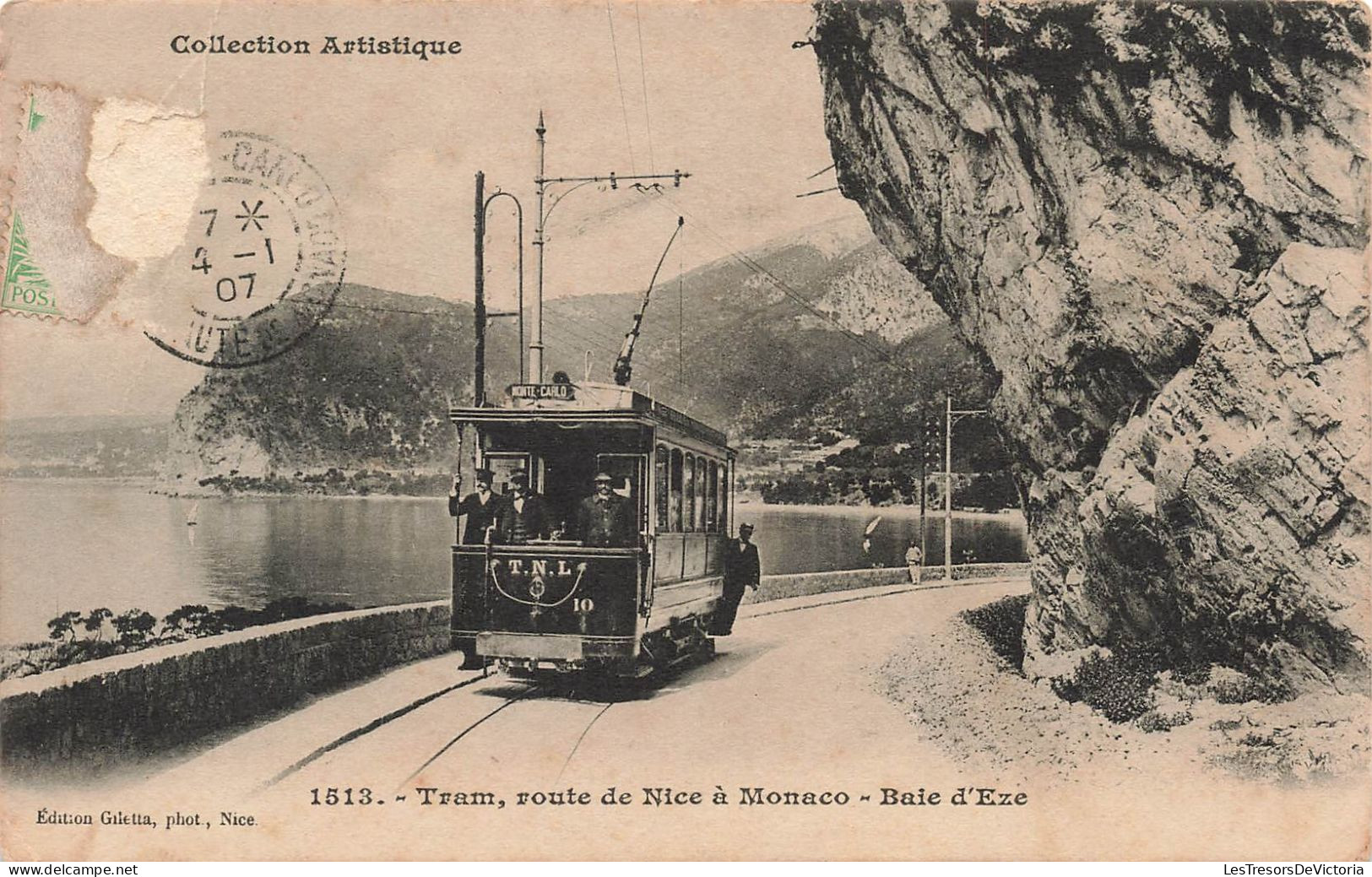 FRANCE - Tram - Route De Nice à Monaco - Baie D'Eze - Collection Artistique - Carte Postale Ancienne - Ferrovie – Stazione