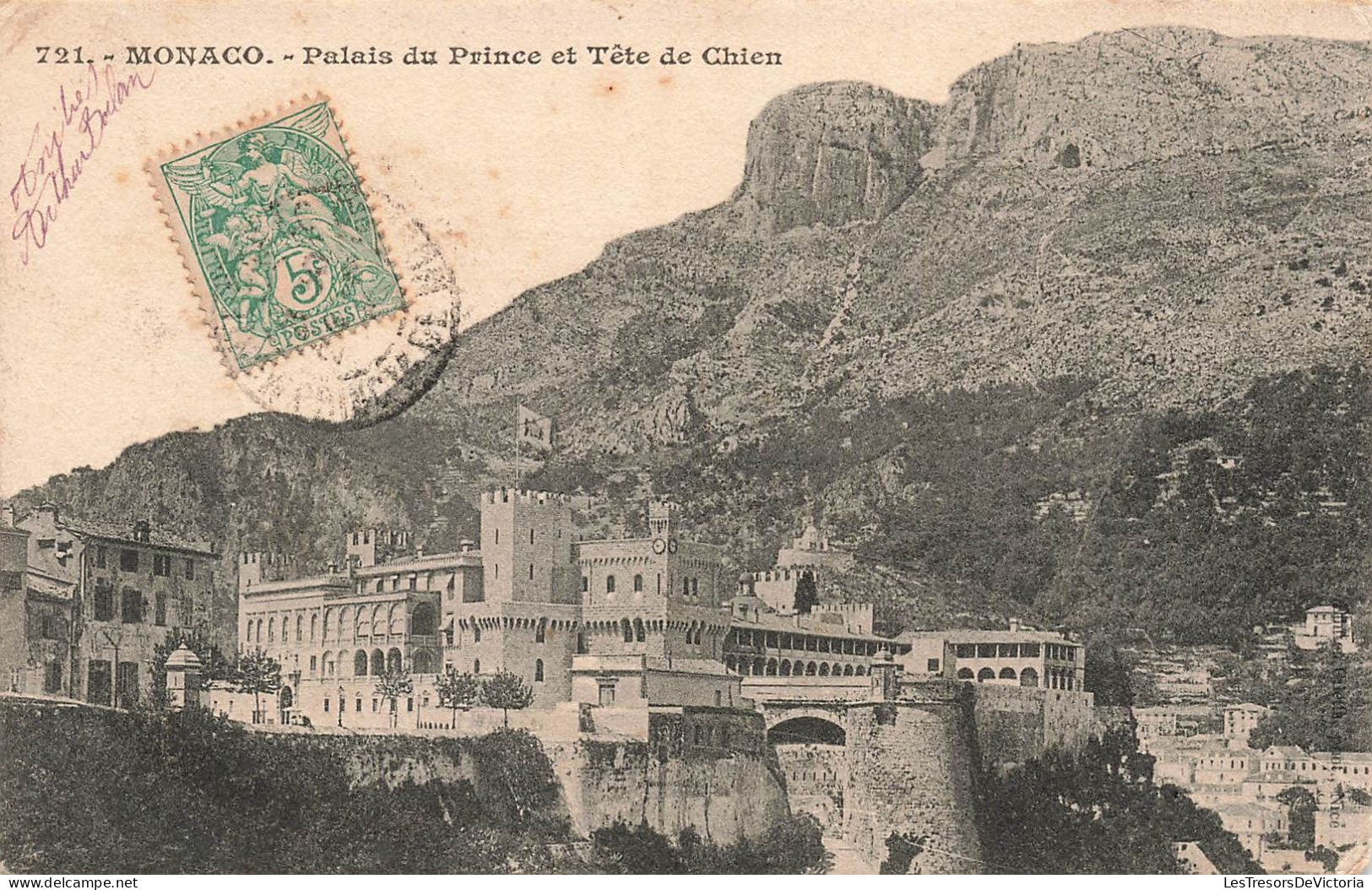 MONACO - Palais Du Prince Et Tête De Chien - Dos Non Divisé - Carte Postale Ancienne - Prinselijk Paleis