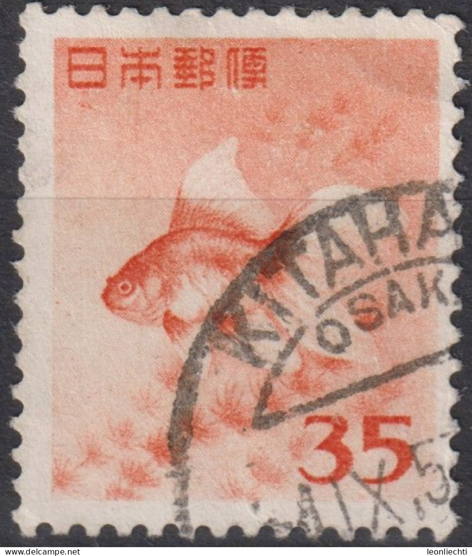 1952 Japan  Kaiser Hirohito (Showa Era ° Mi:JP 590, Sn:JP 556, Yt:JP 509, Goldfish (Carassius Auratus) - Gebruikt