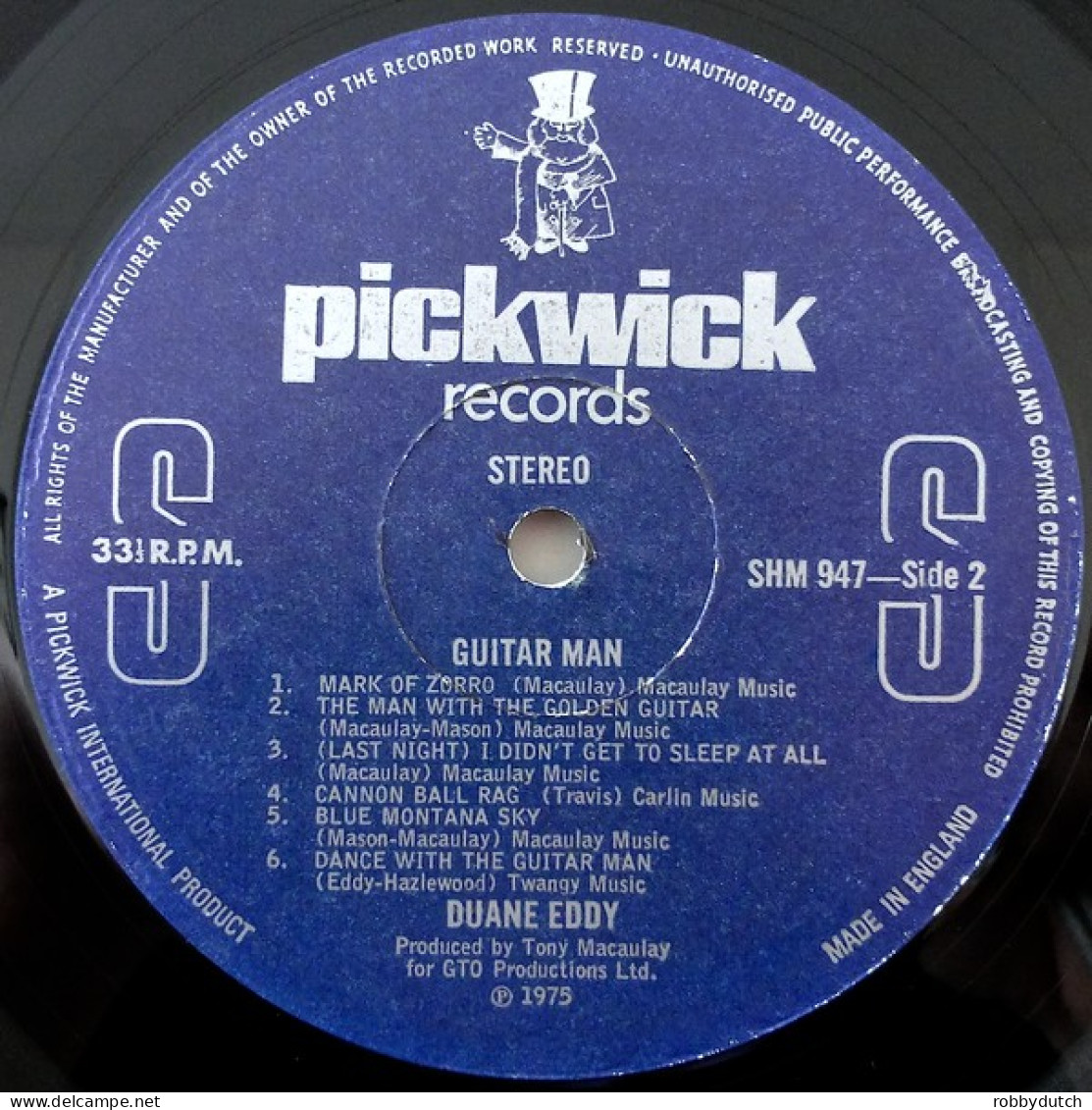 * LP * DUANE EDDY - GUITAR MAN (England 1975) - Country Y Folk