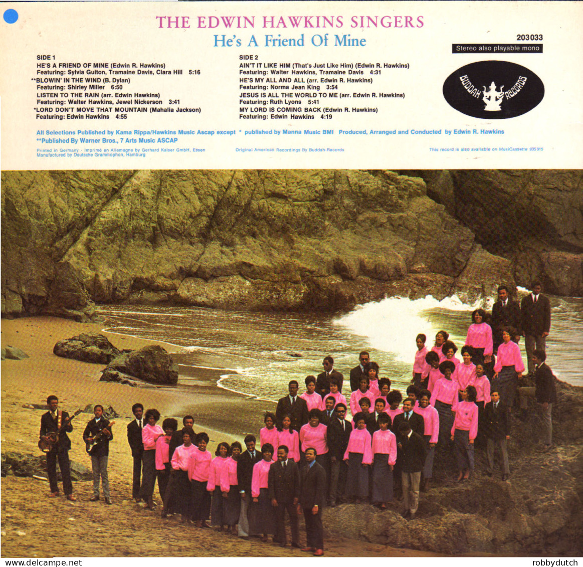 * LP *  EDWIN HAWKINS SINGERS - HE'S A FRIEND OF MINE (Germany 1969) - Chants Gospels Et Religieux