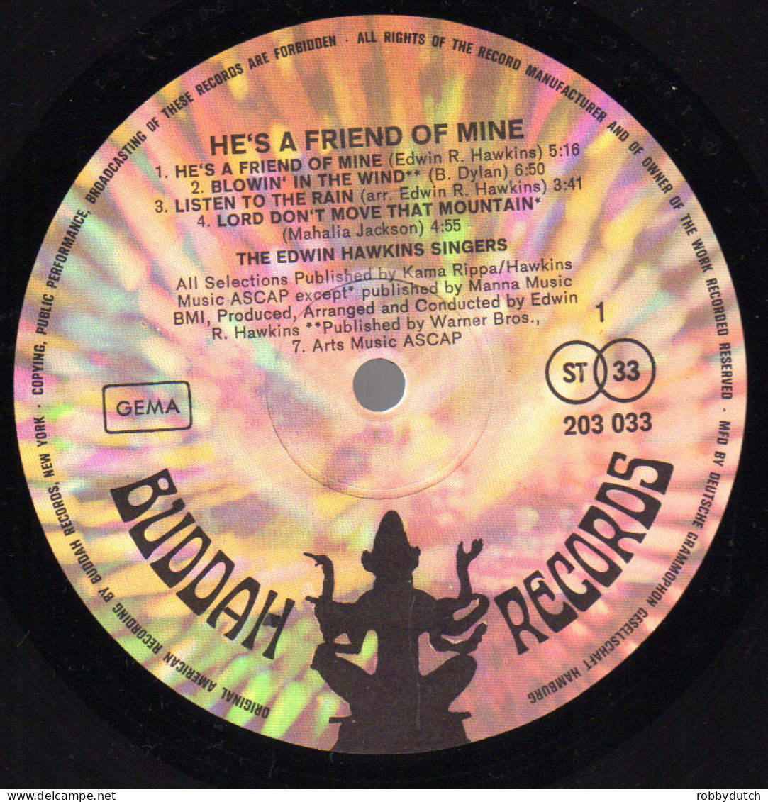 * LP *  EDWIN HAWKINS SINGERS - HE'S A FRIEND OF MINE (Germany 1969) - Religion & Gospel