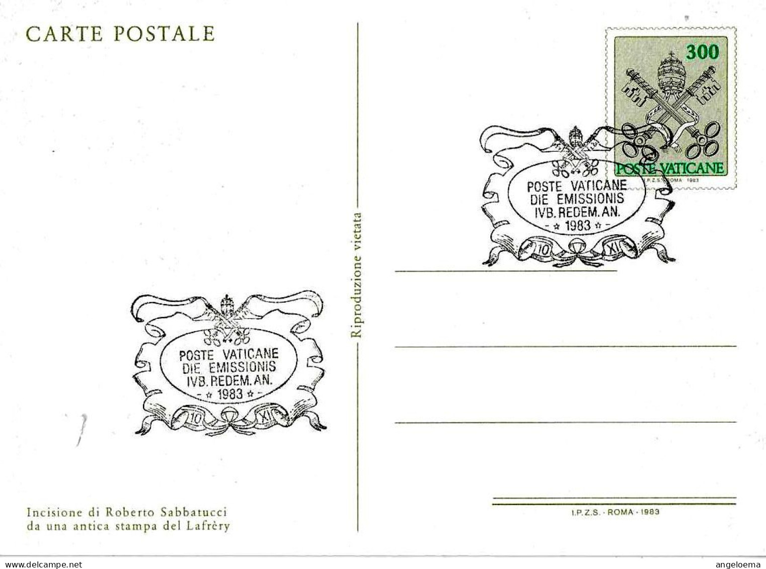 VATICANO - 1983 Cattedrali Incisioni (veduta Con S.Pietro) Su Cartolina Post. CP £.300 Con Annullo Fdc - 1445 - Cristianismo