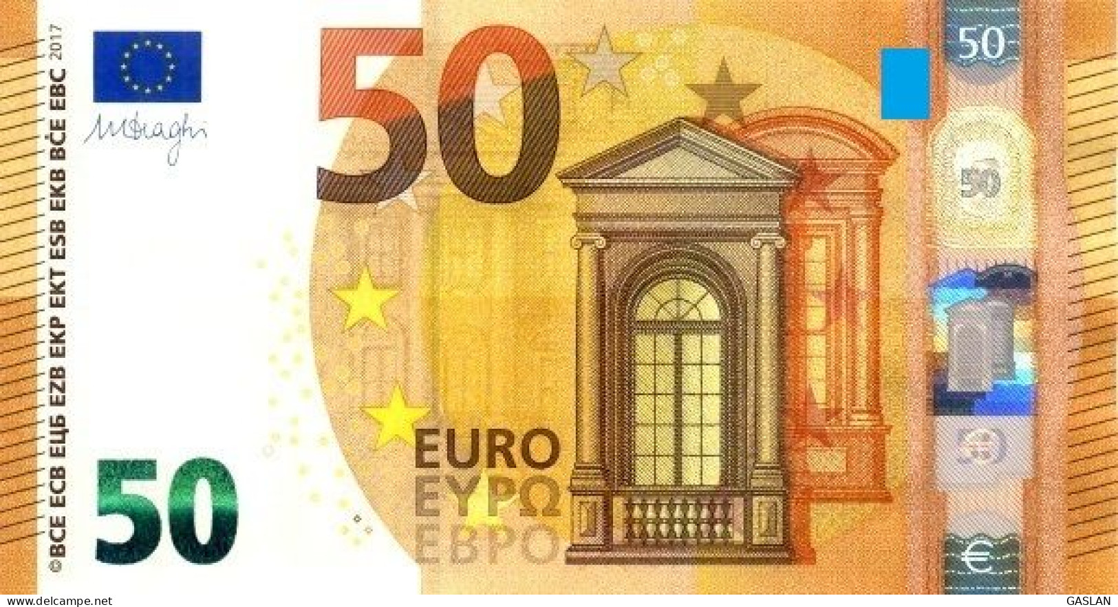 SPAIN 50 VH V013 UNC DRAGHI - 50 Euro