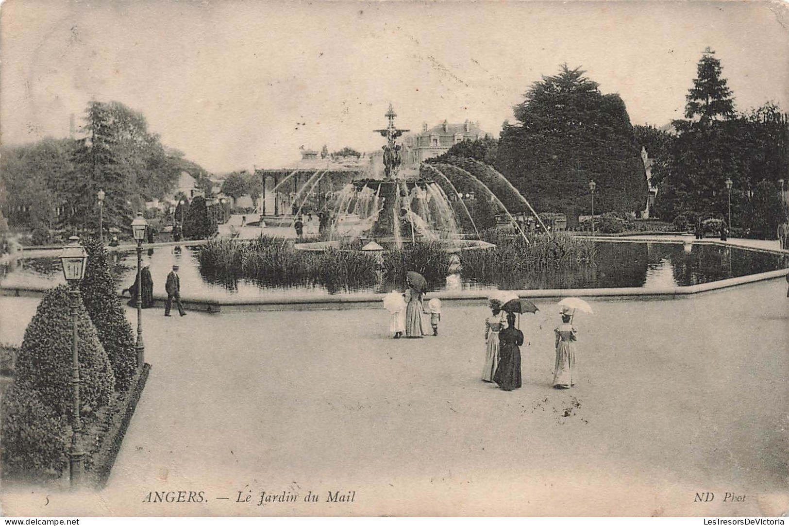 FRANCE - Angers - Le Jardin Du Mail - Fontaine - Animé - Carte Postale Ancienne - Angers