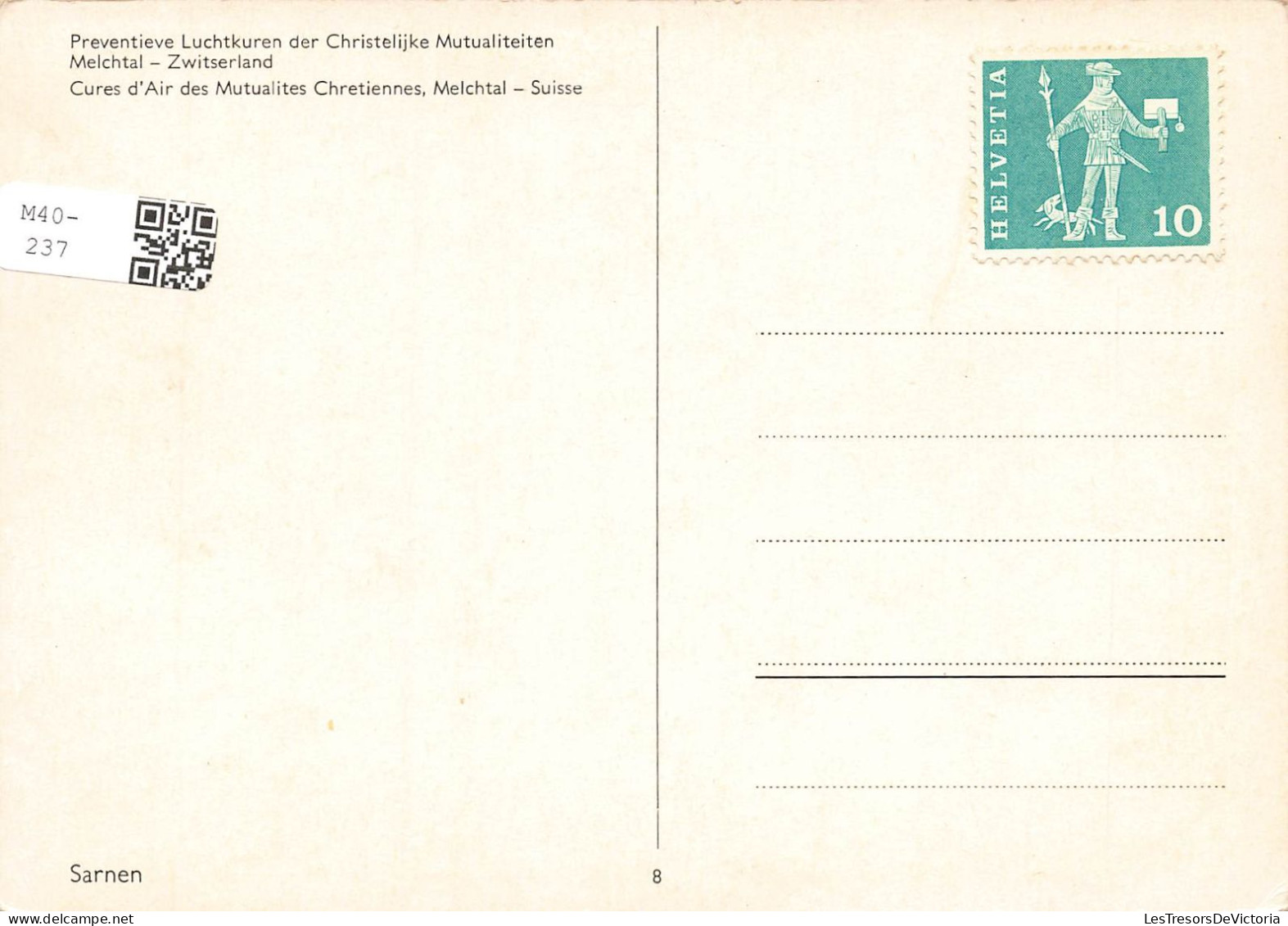 SUISSE - Mechtal - Cures D'Air Des Mutualités Chrétiennes - Téléphérique - Carte Postale - Sonstige & Ohne Zuordnung