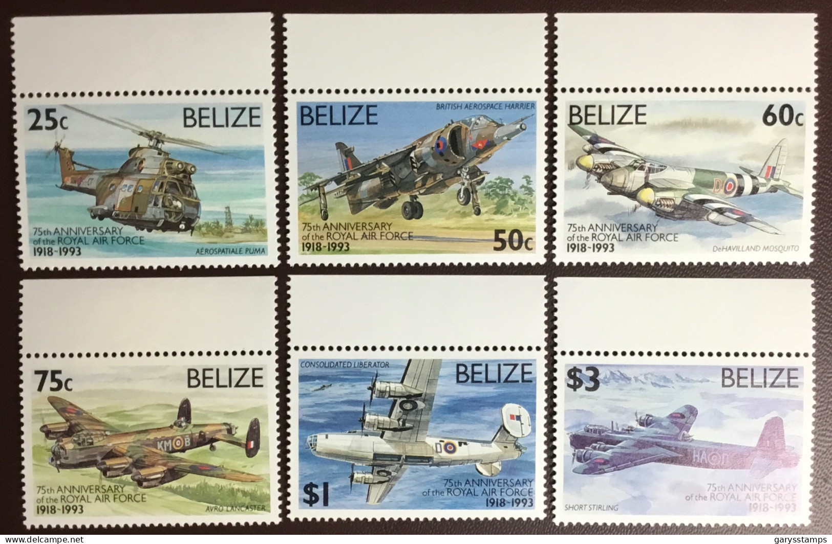 Belize 1993 Royal Air Force Anniversary Aircraft MNH - Belize (1973-...)