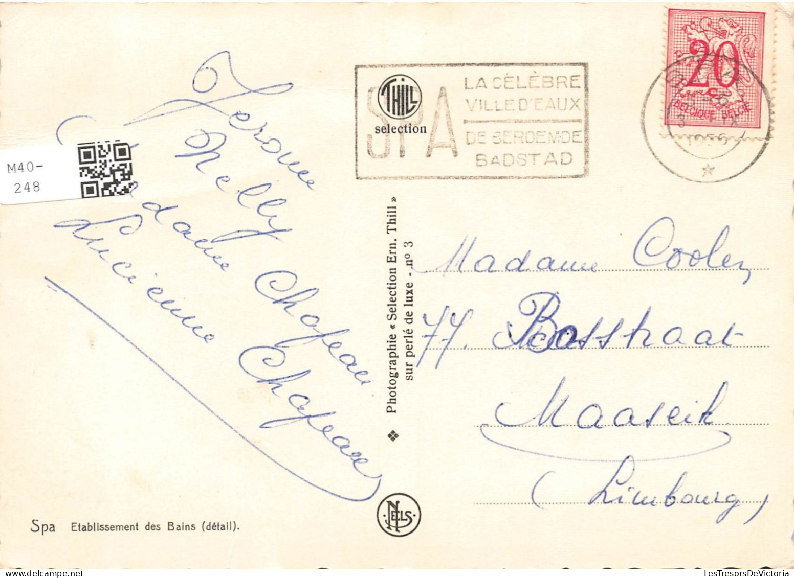 BELGIQUE - Spa - Etablissement Des Bains (détail) - Carte Postale - Spa