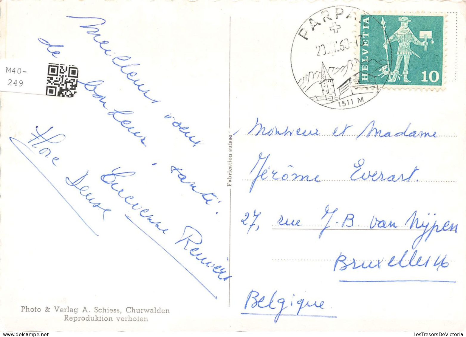 SUISSE - Parpan 1511m  Mit Skiliftanlage - Montagnes - Carte Postale - Parpan