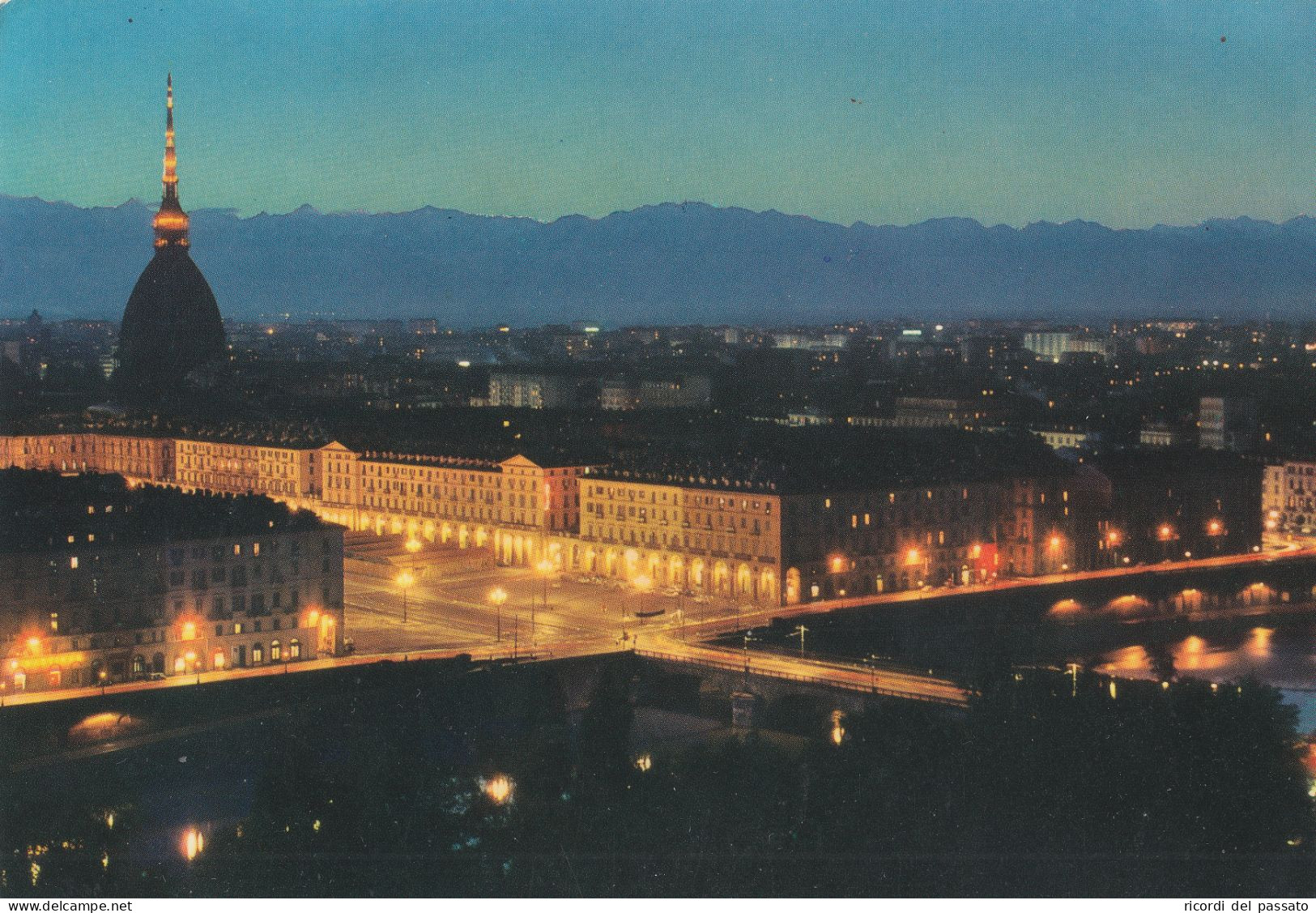 Cartolina Torino - Panorama Notturno - Panoramische Zichten, Meerdere Zichten